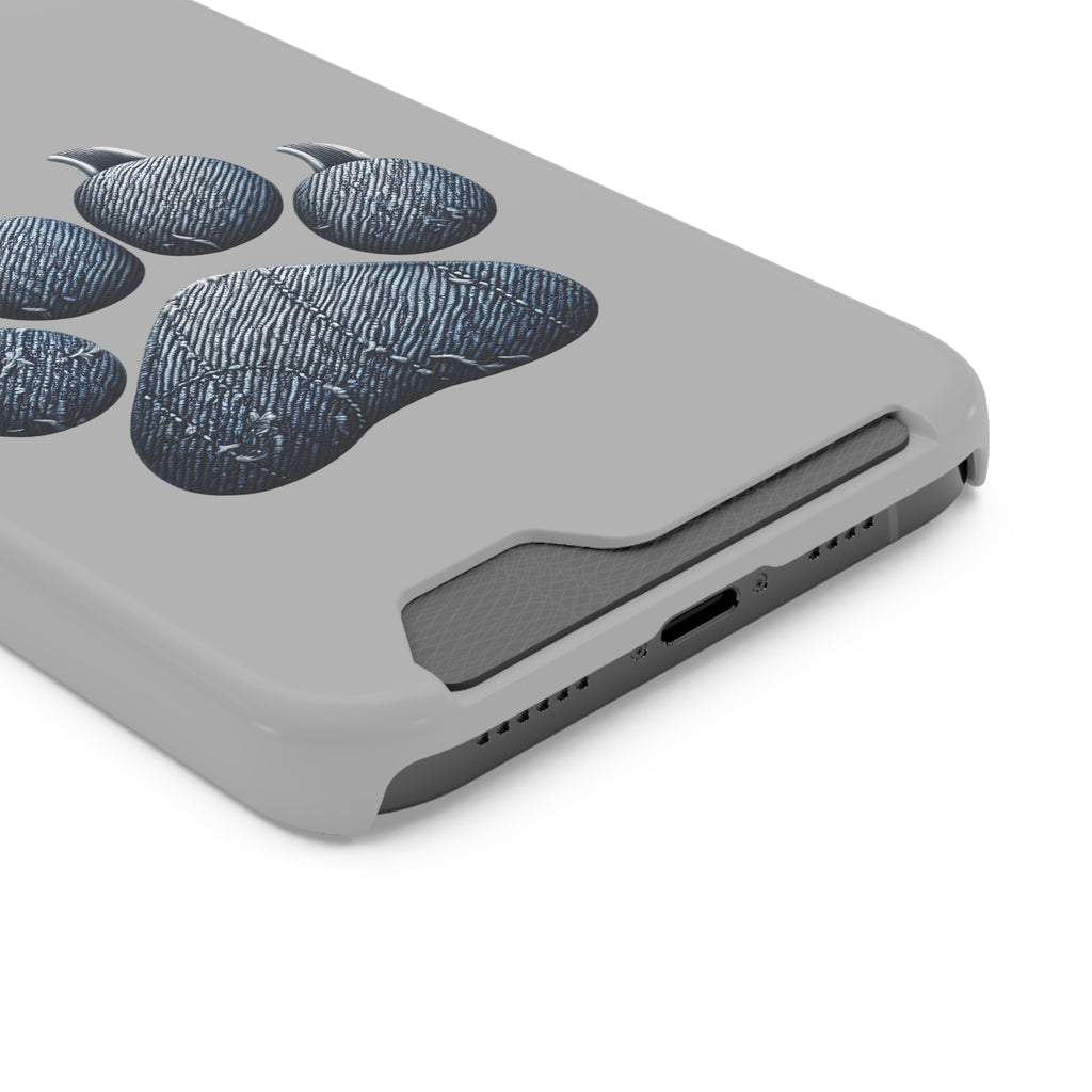 Denim Dog Paw Phone Case with Card Holder