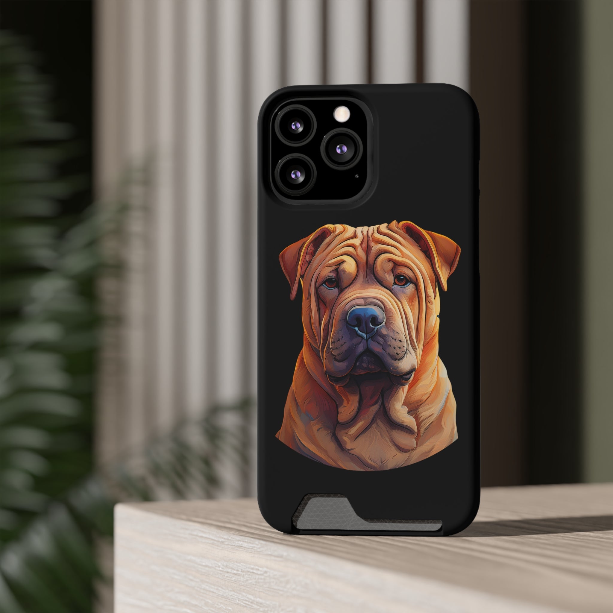 Shar Pei Phone Case with Card Holder