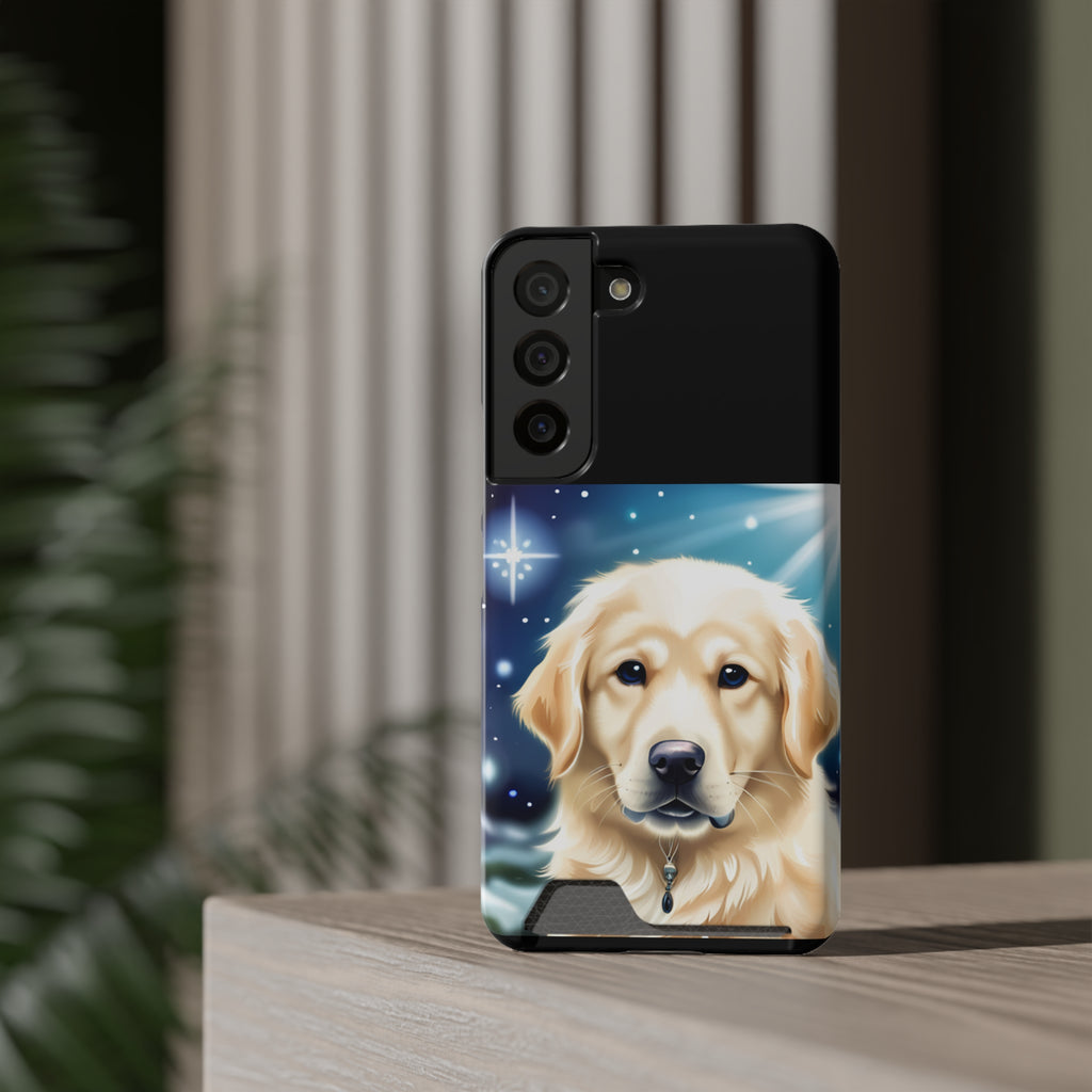 Golden Retriever Stary Night Phone Case with Card Holder