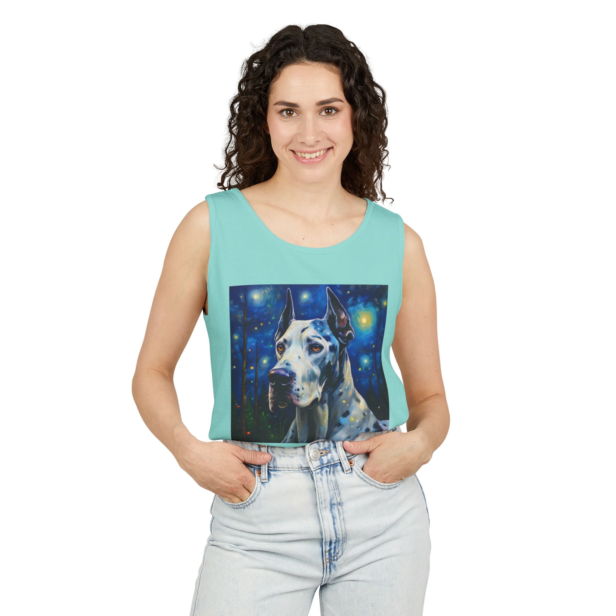 Great Dane Stary Night Unisex Tank Top