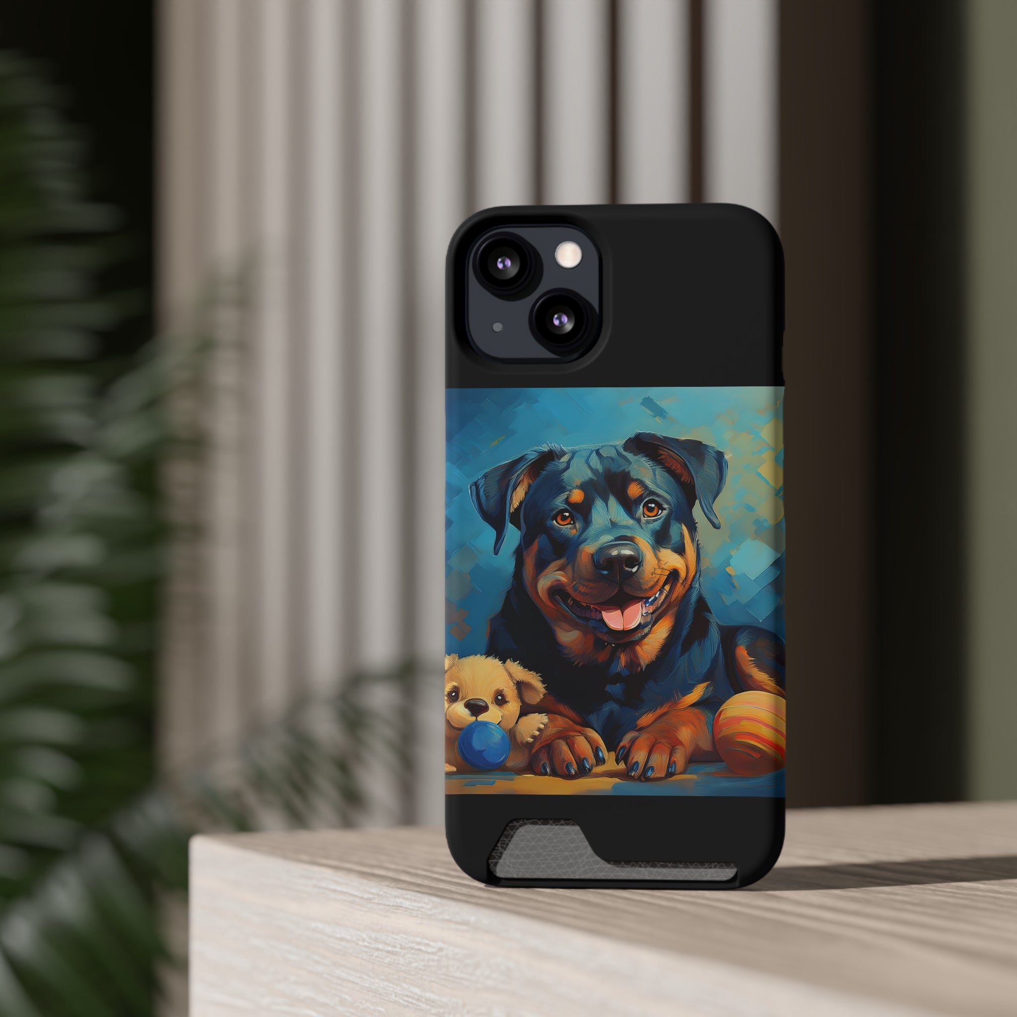 Rottweiler Phone Case with Card Holder