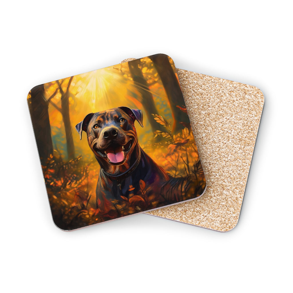 Pit Bull Brindle Autumn Coasters