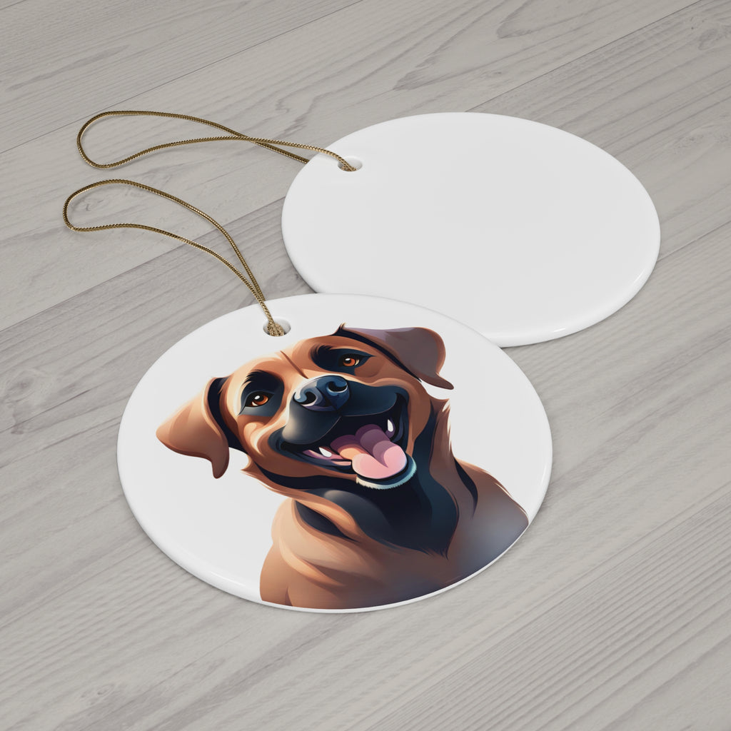 Black Mouth Cur Ceramic Ornament