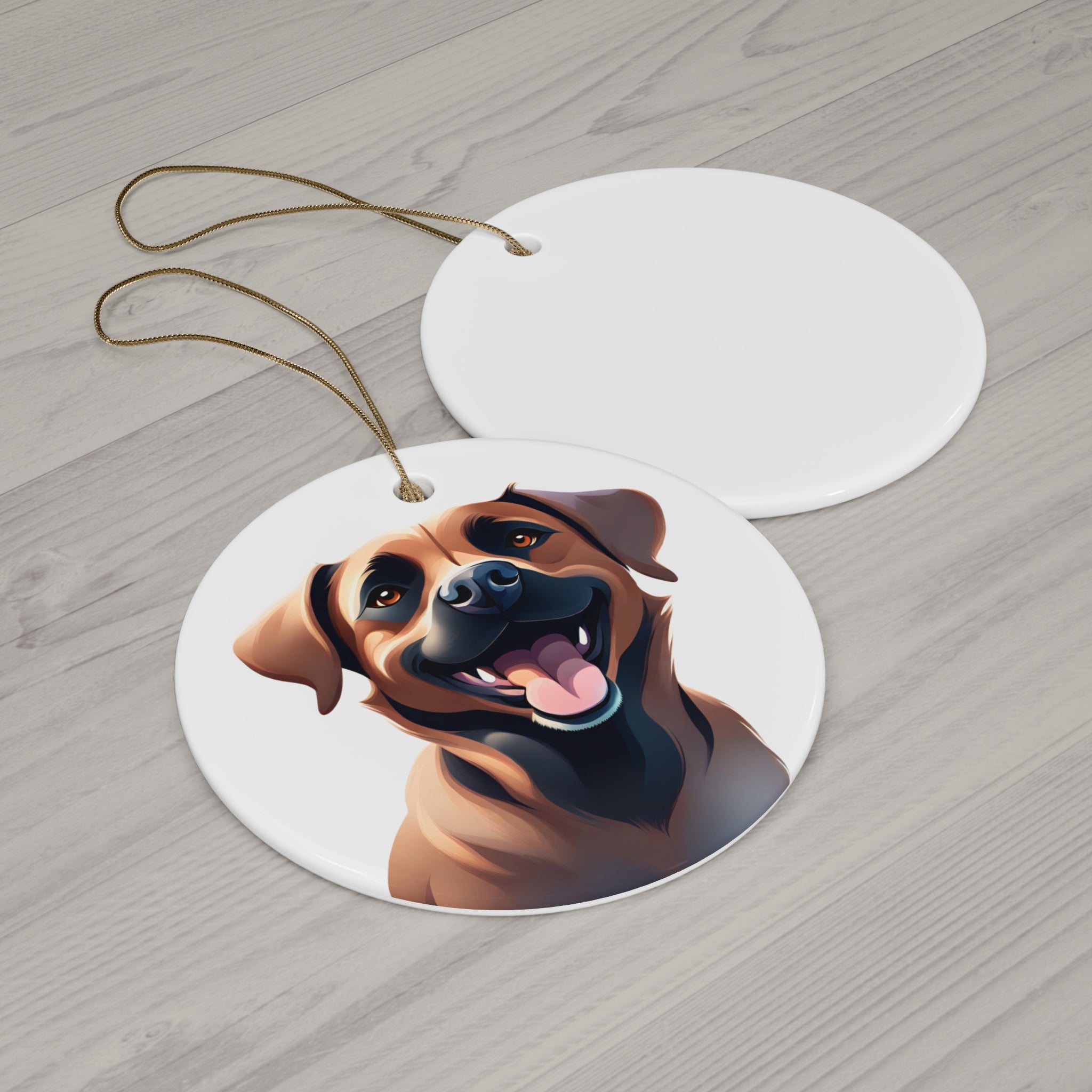 Black Mouth Cur Ceramic Ornament
