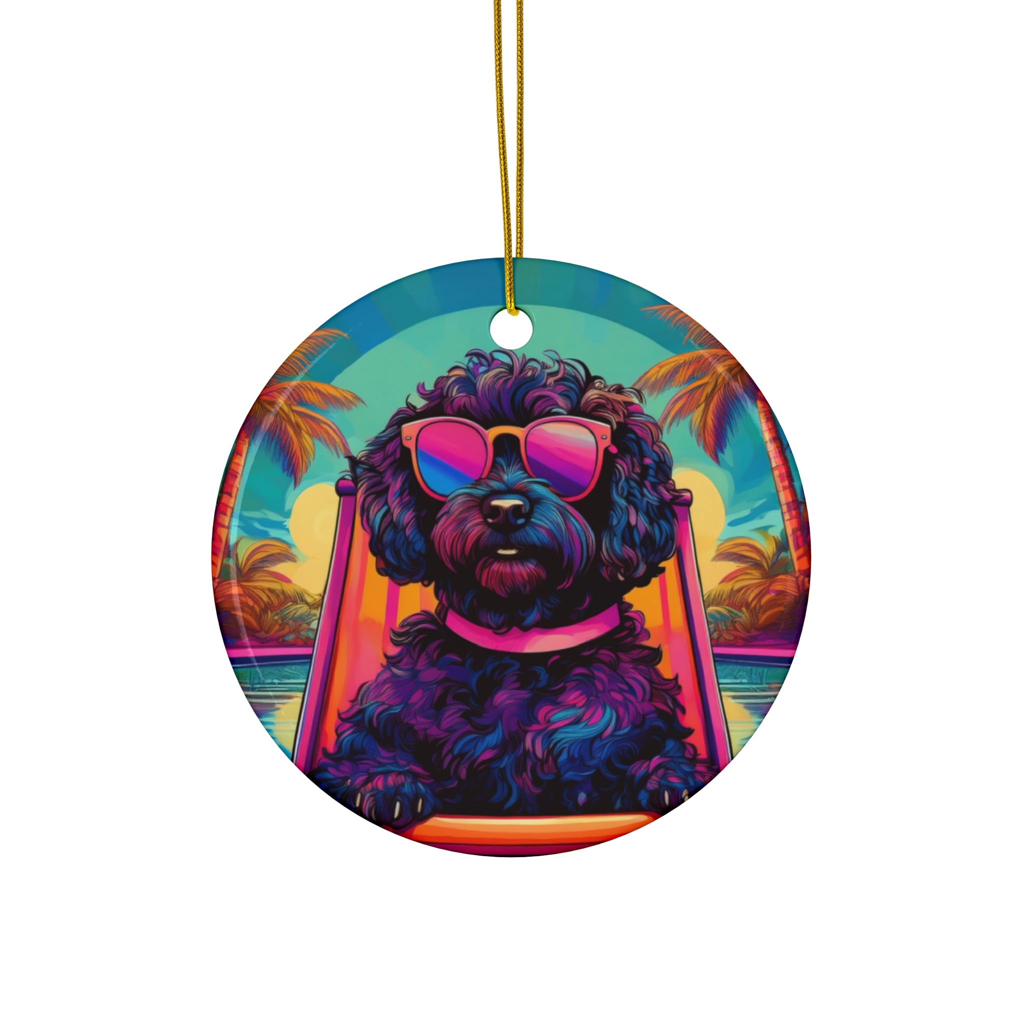 Doodle Poolside Ceramic Ornament