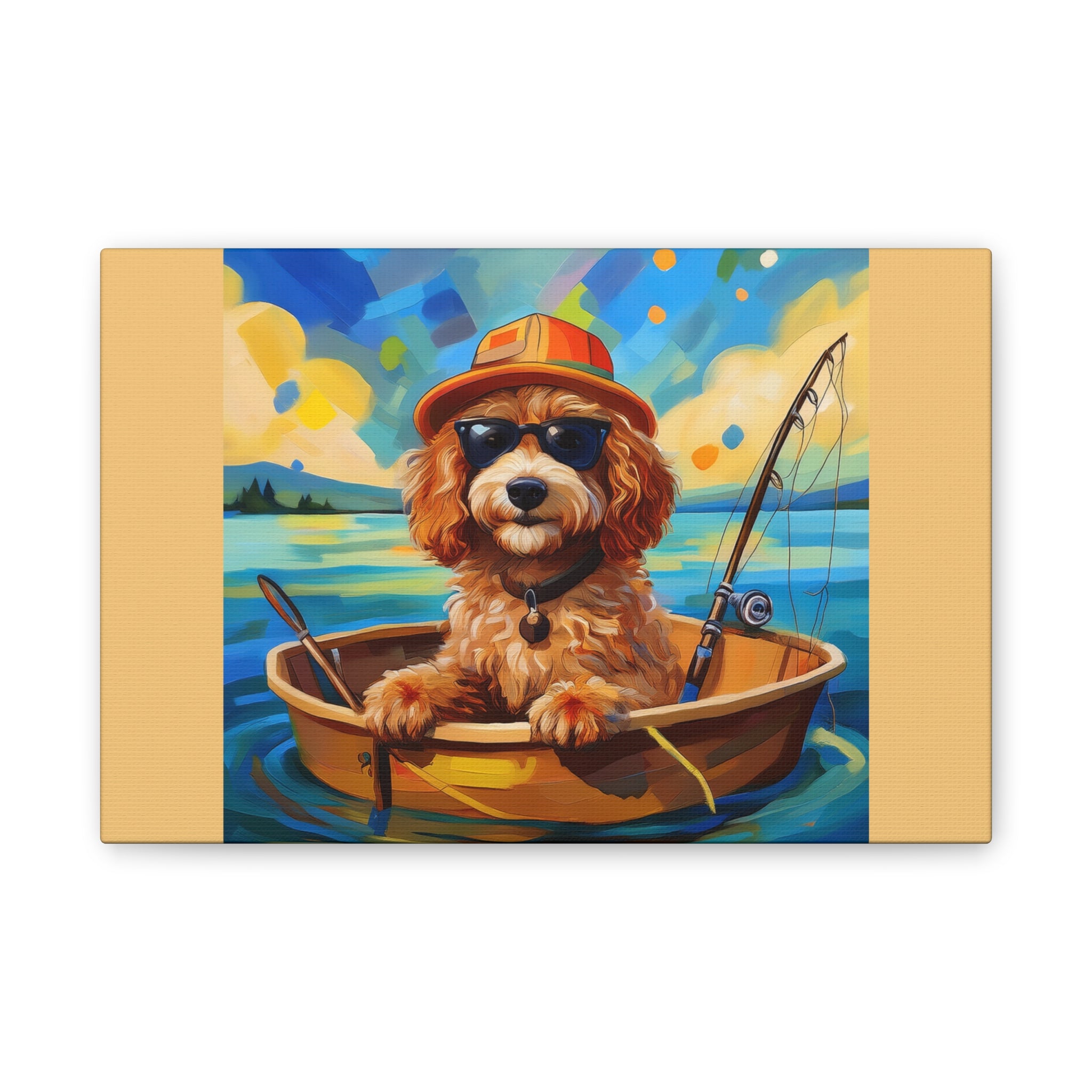 Doodle Fishing Canvas Painting