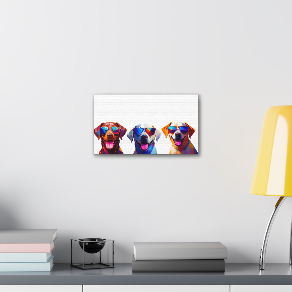 3 Labs Sunglasses Canvas Painting