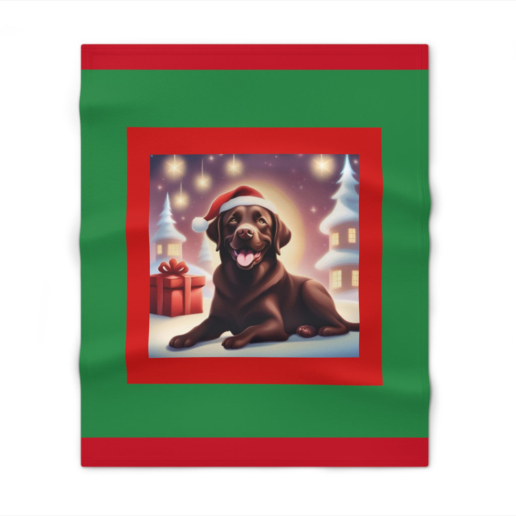 Chocolate Lab Holiday Throw Blanket
