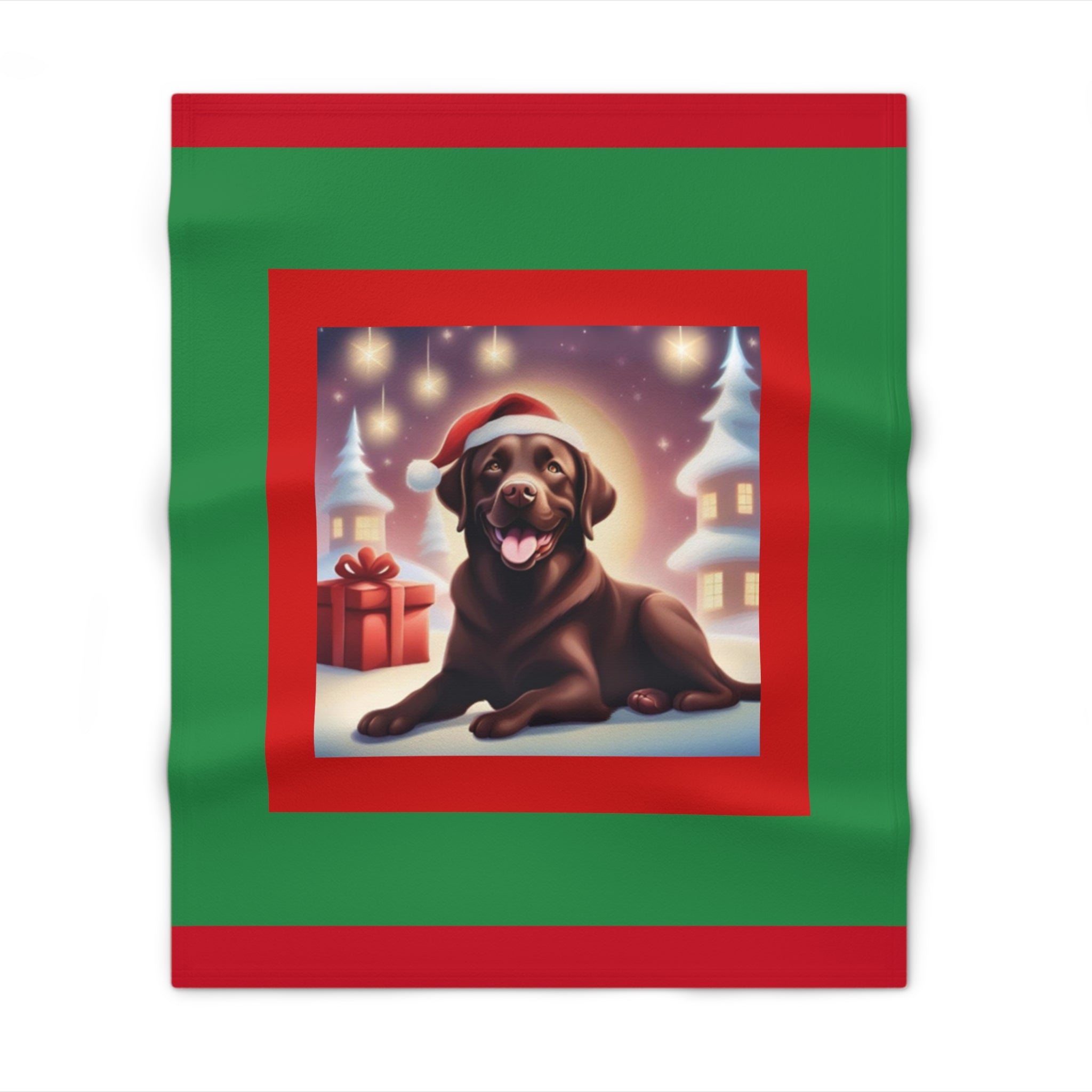 Chocolate Lab Holiday Throw Blanket