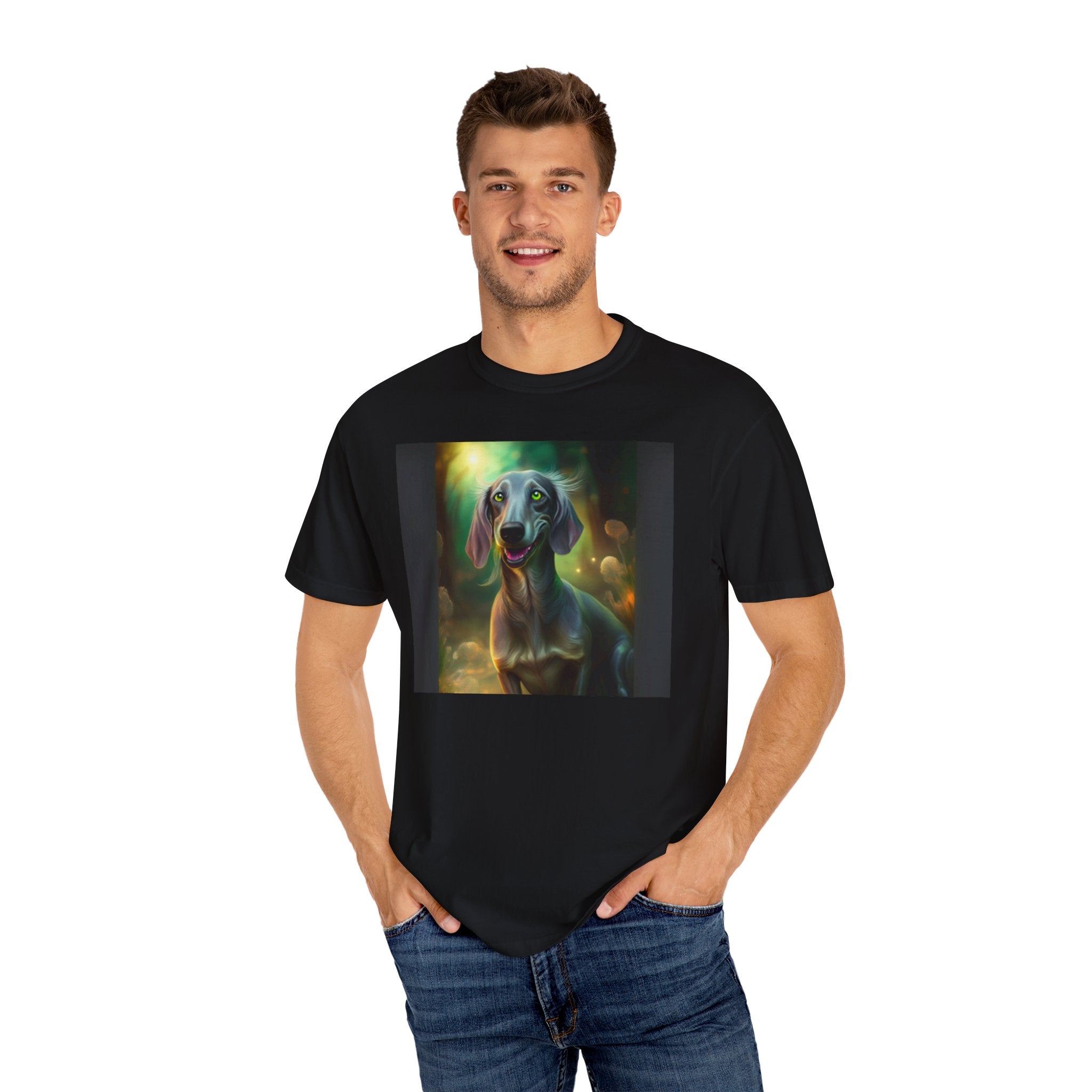 Silver Grey Dachshund Unisex Garment-Dyed T-shirt