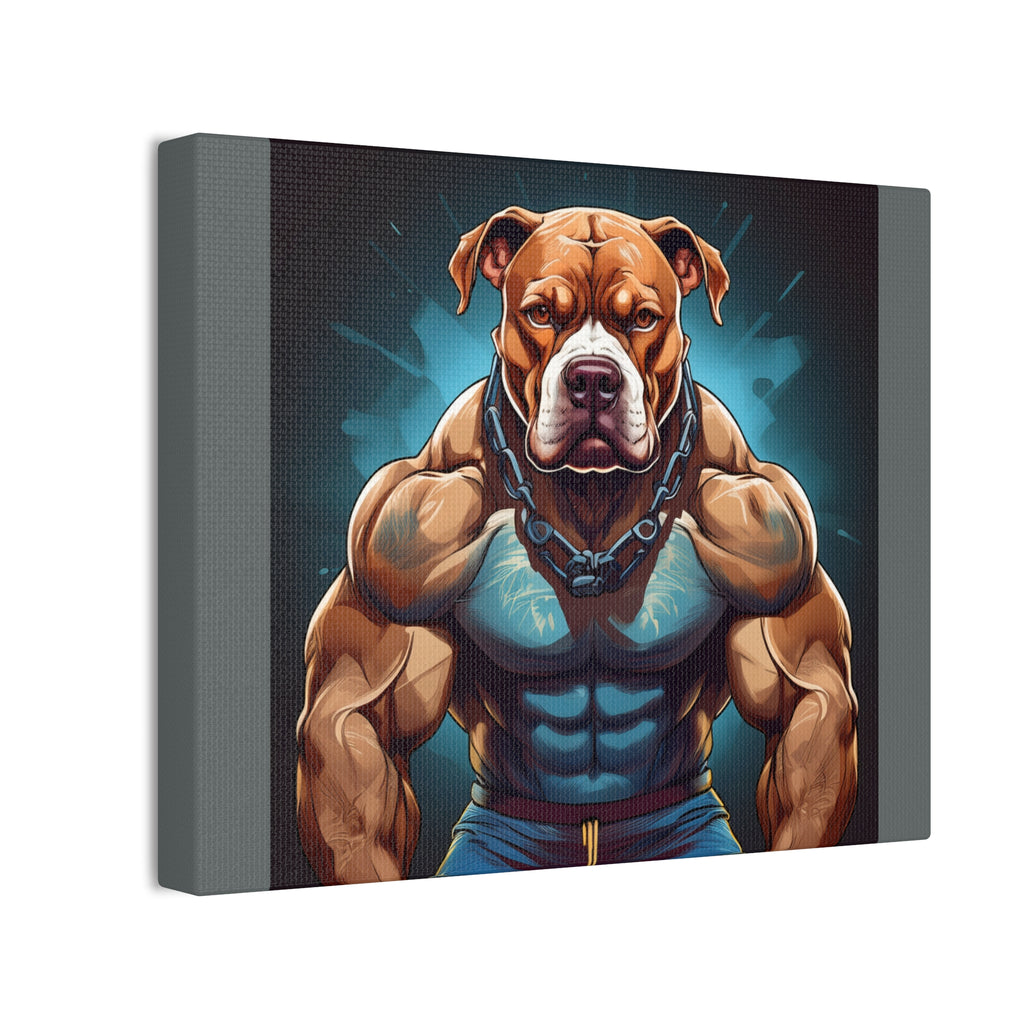 Pitbull Body Builder Cavas Painting
