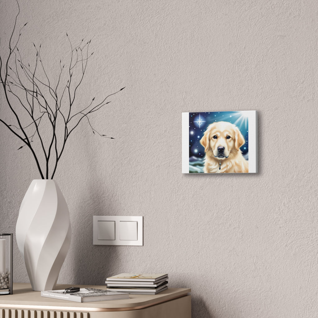 Golden Retriever Stary Night Canvas Stretched, 0.75"