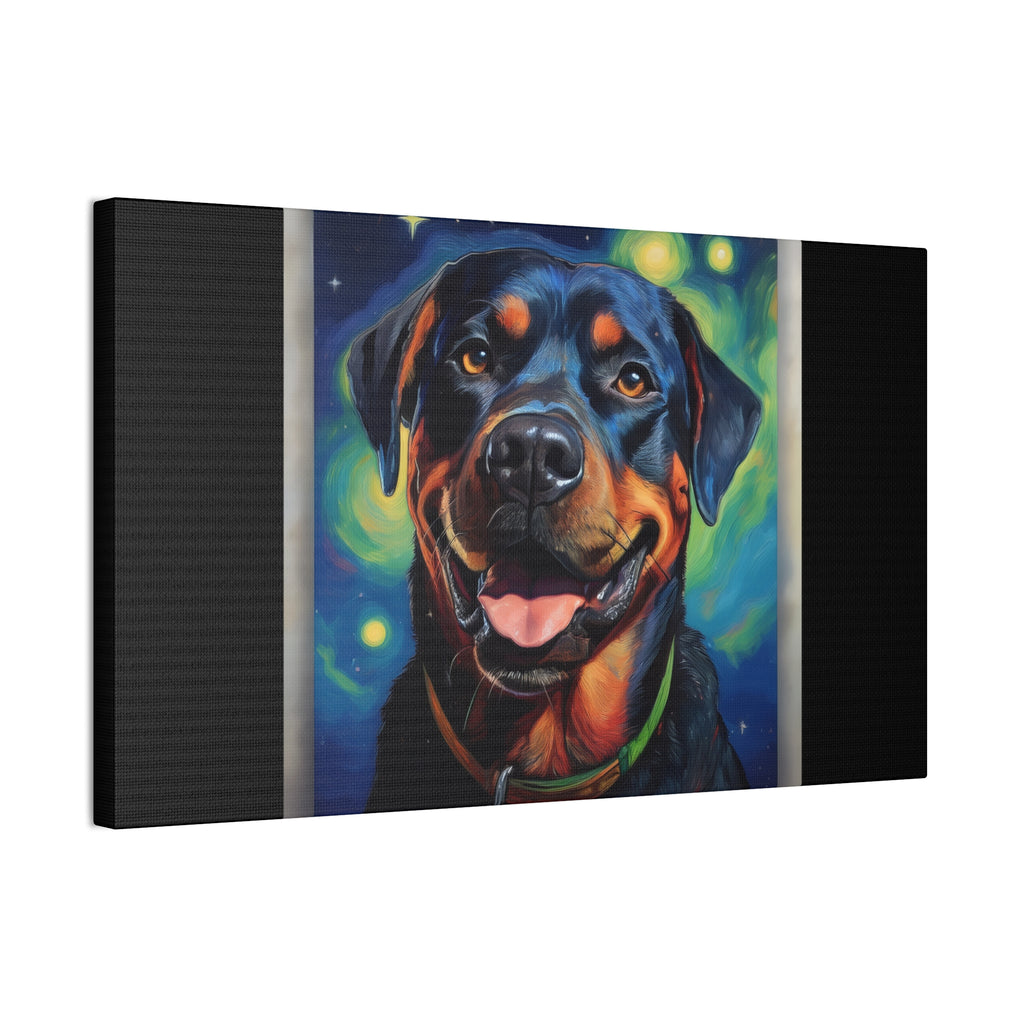 Rottweiler Stary Night Canvas Painting