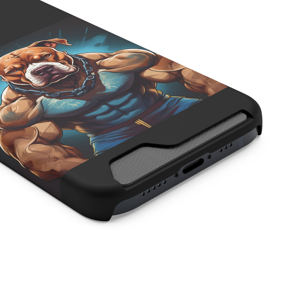 Pitbull Body Builder Phone Case with Card Holder