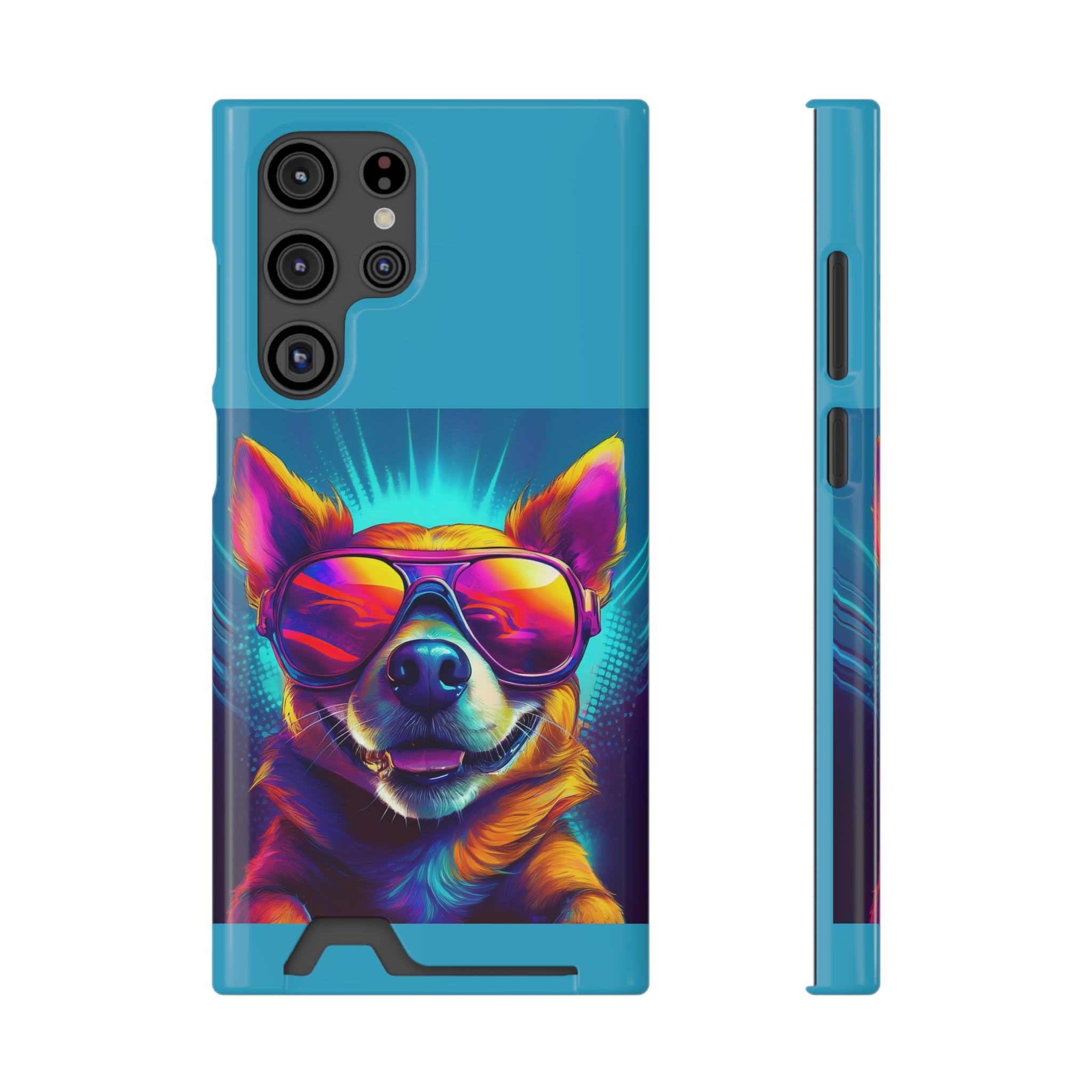 Chihuahua Cool Sunglasses Phone Case with Card Holder