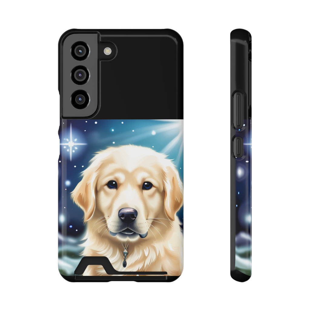 Golden Retriever Stary Night Phone Case with Card Holder