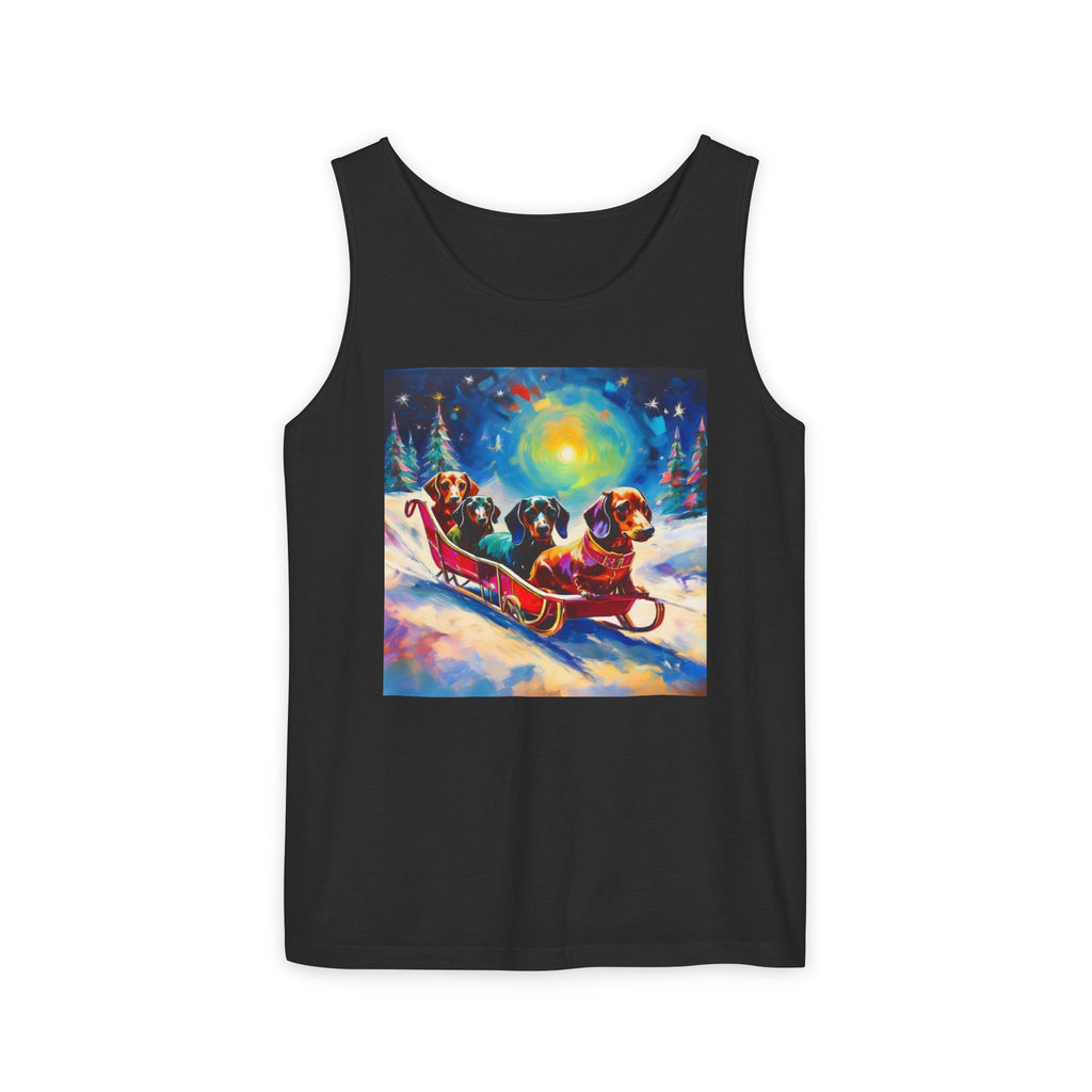Dachshund Night Sleighride Unisex Tank Top