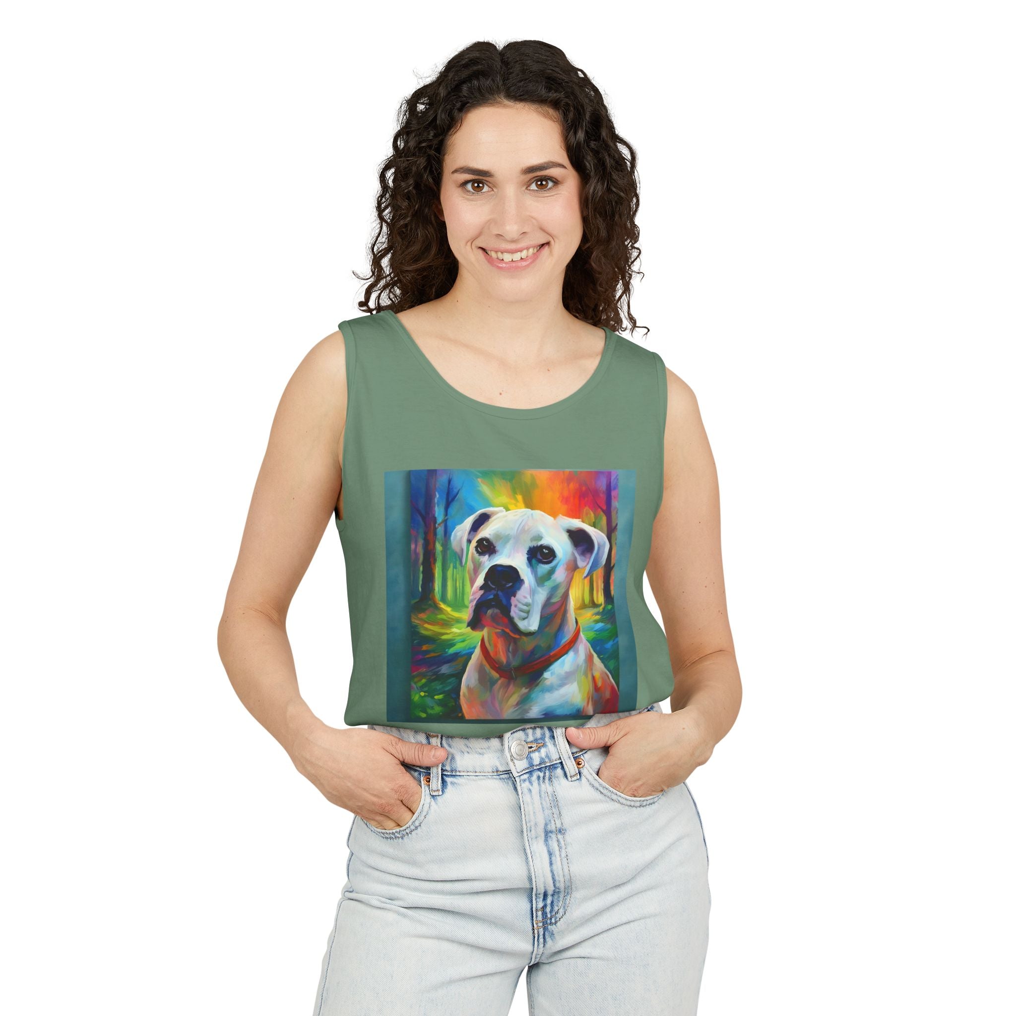 Boxer Rainbow Sky Unisex Tank Top