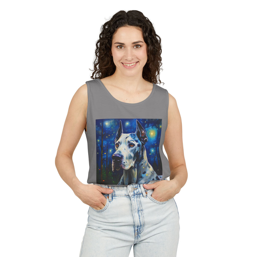 Great Dane Stary Night Unisex Tank Top