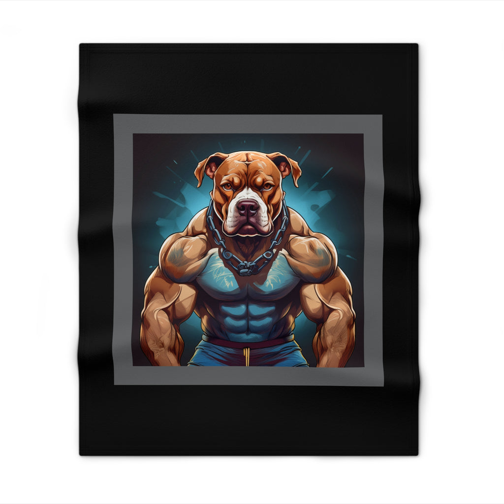 Pitbull Body Builder Throw Blanket