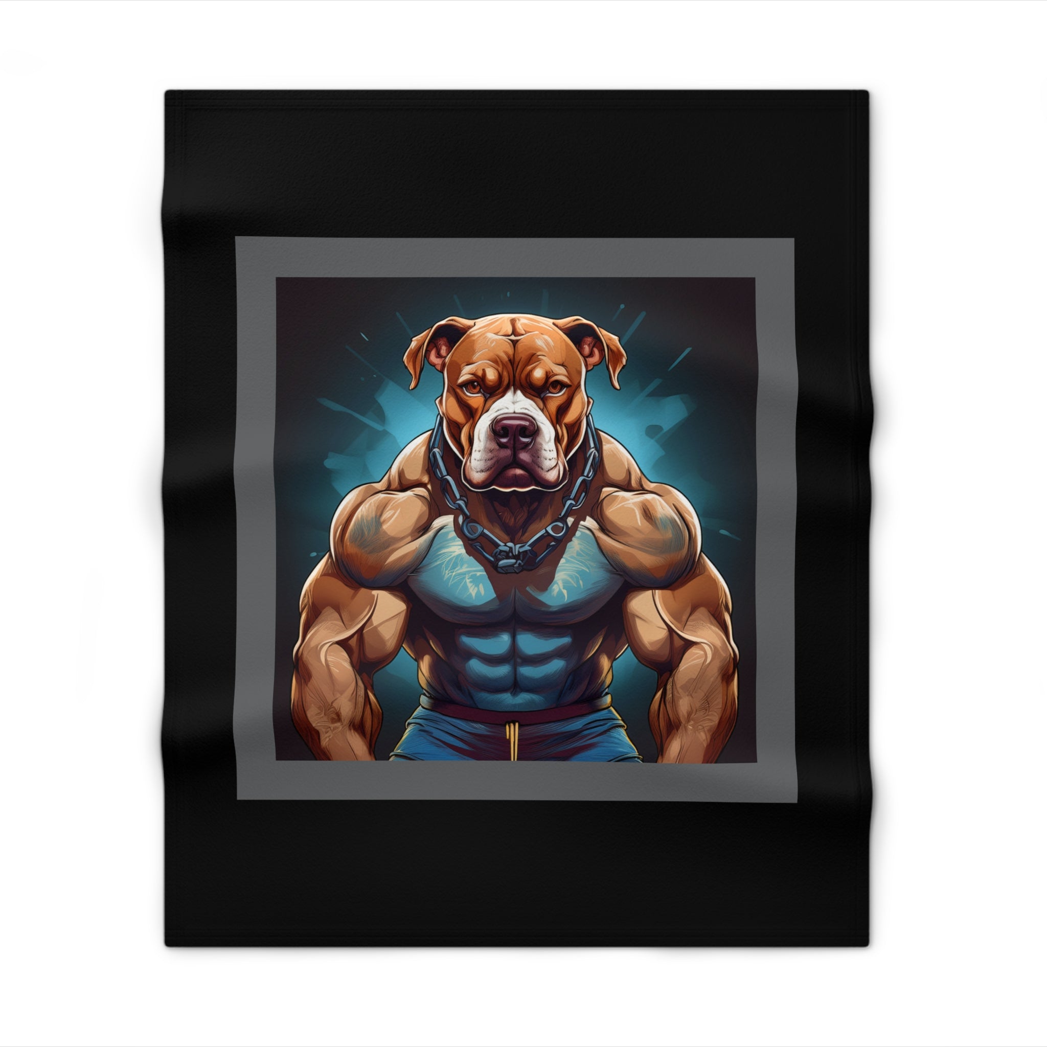 Pitbull Body Builder Throw Blanket