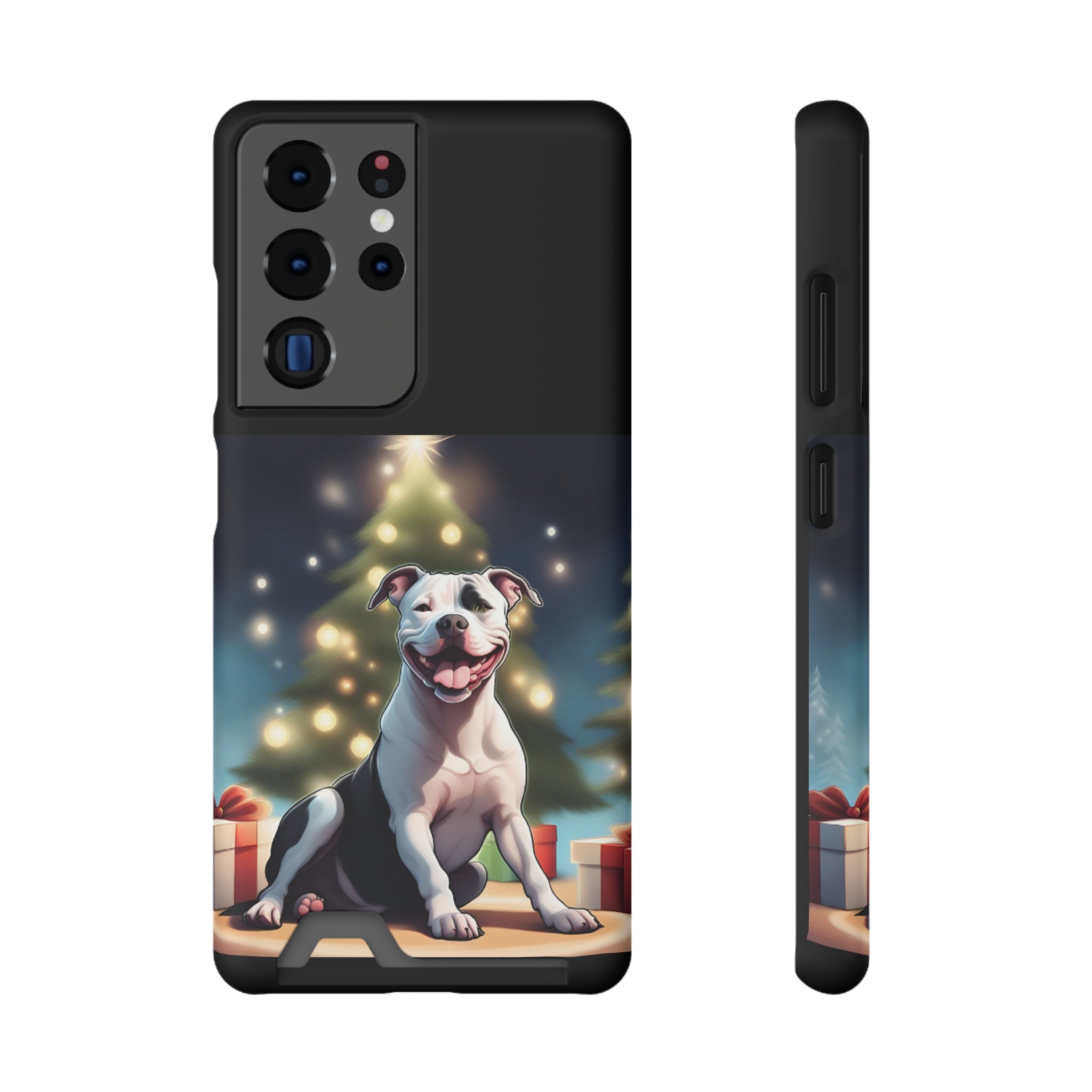 Pitbull Holiday Phone Case with Card Holder
