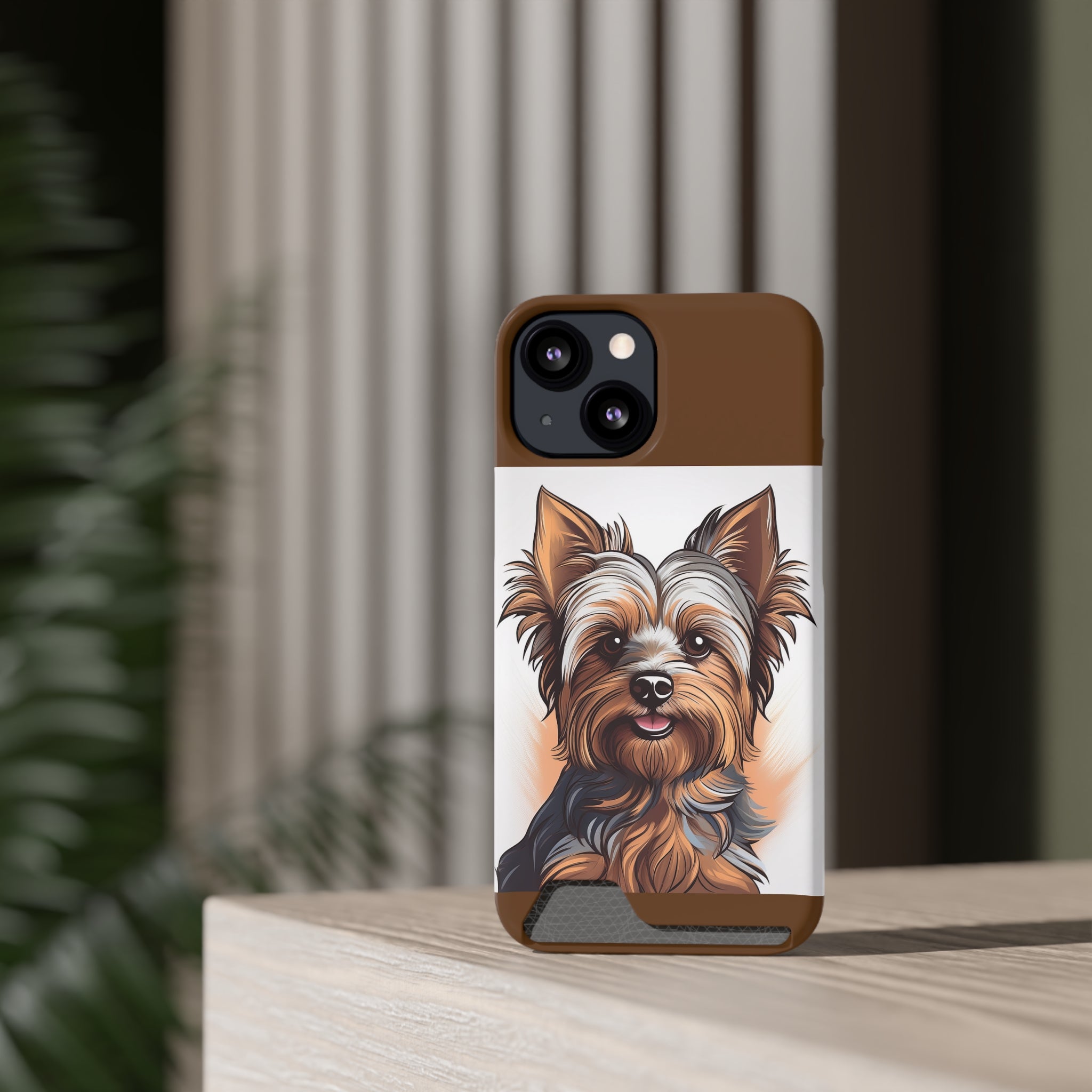 Yorkie Phone Case with Card Holder