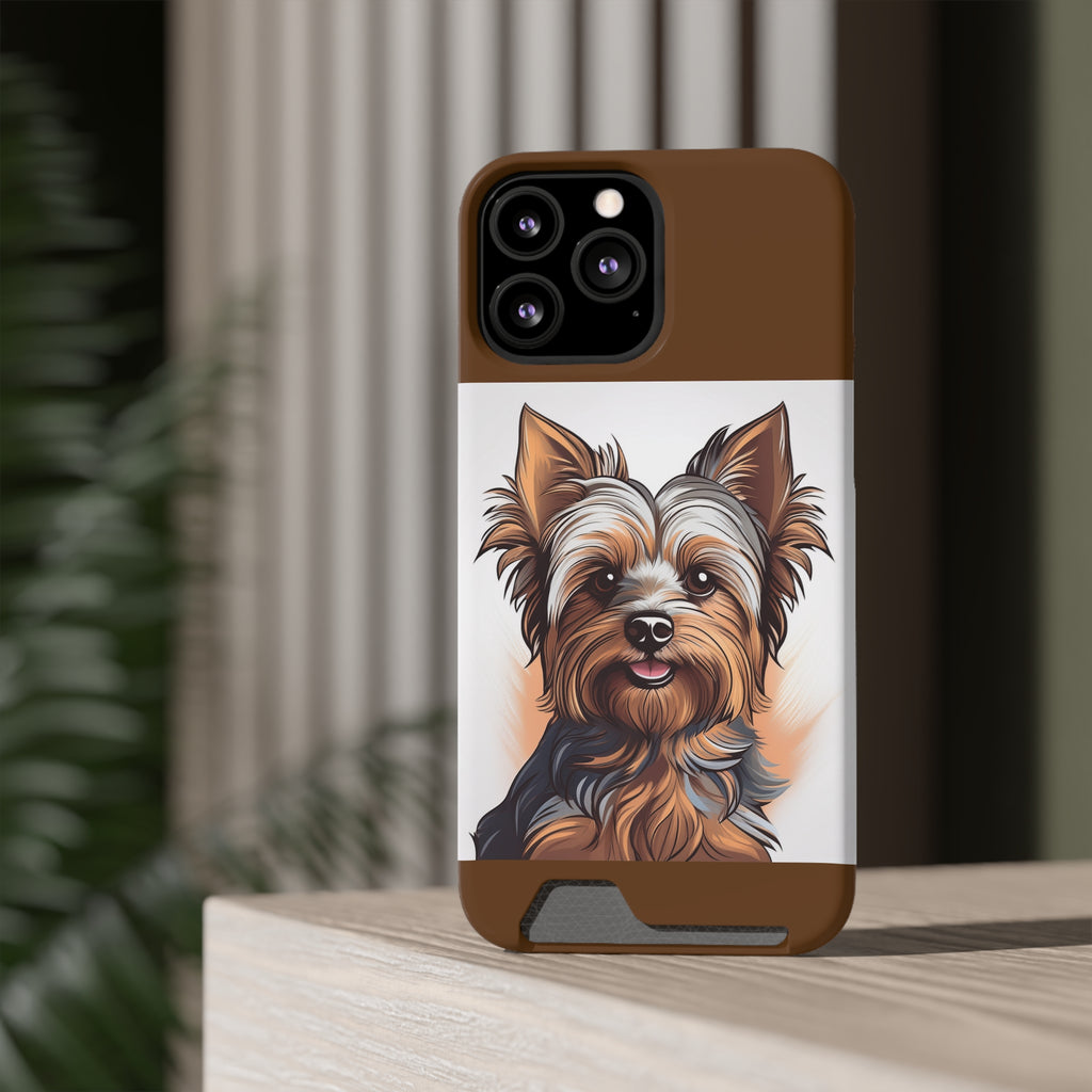 Yorkie Phone Case with Card Holder