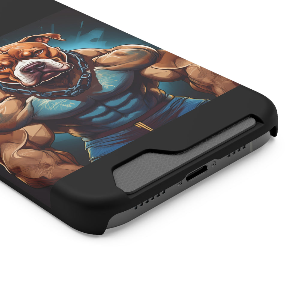 Pitbull Body Builder Phone Case with Card Holder