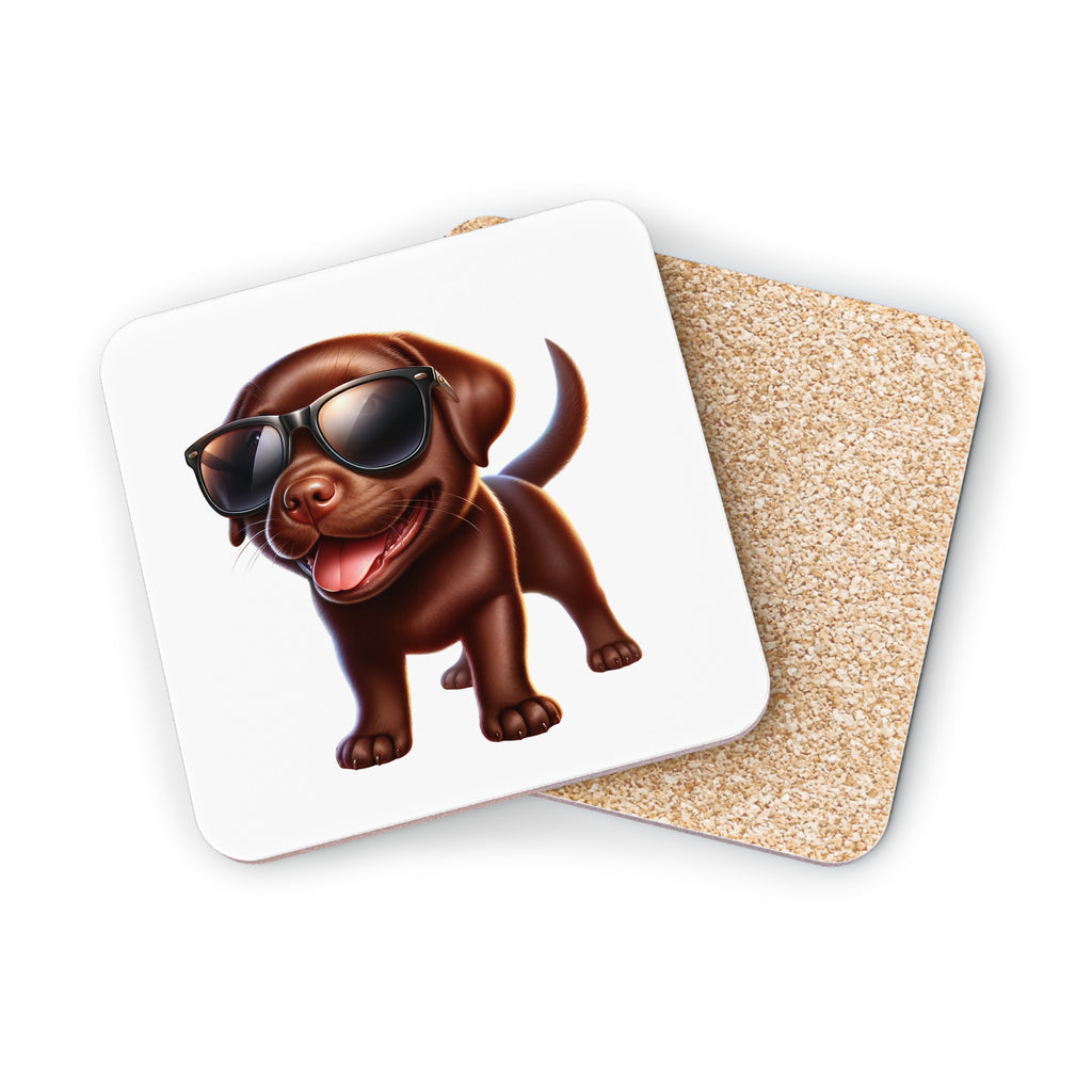 Chocolate Lab w/ sunglasses Coasters