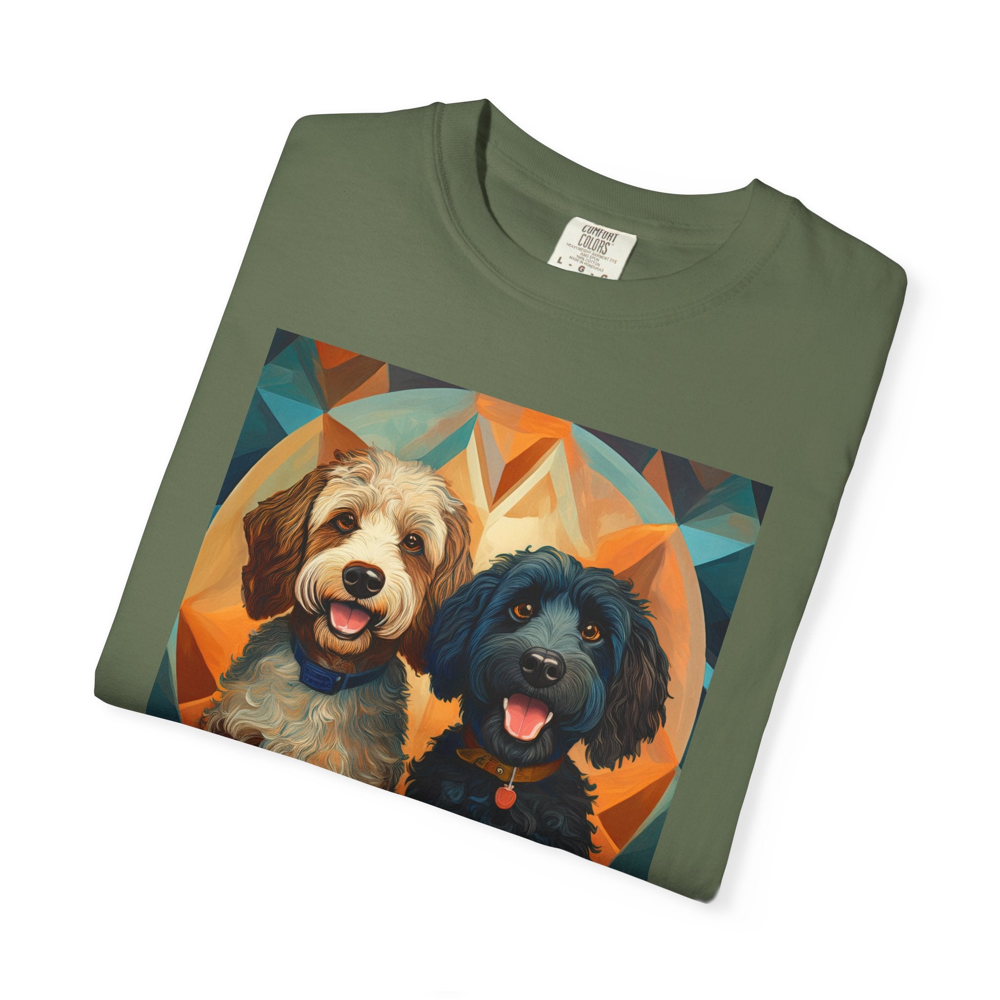 Doodles, Black & Tan Unisex Garment-Dyed T-shirt