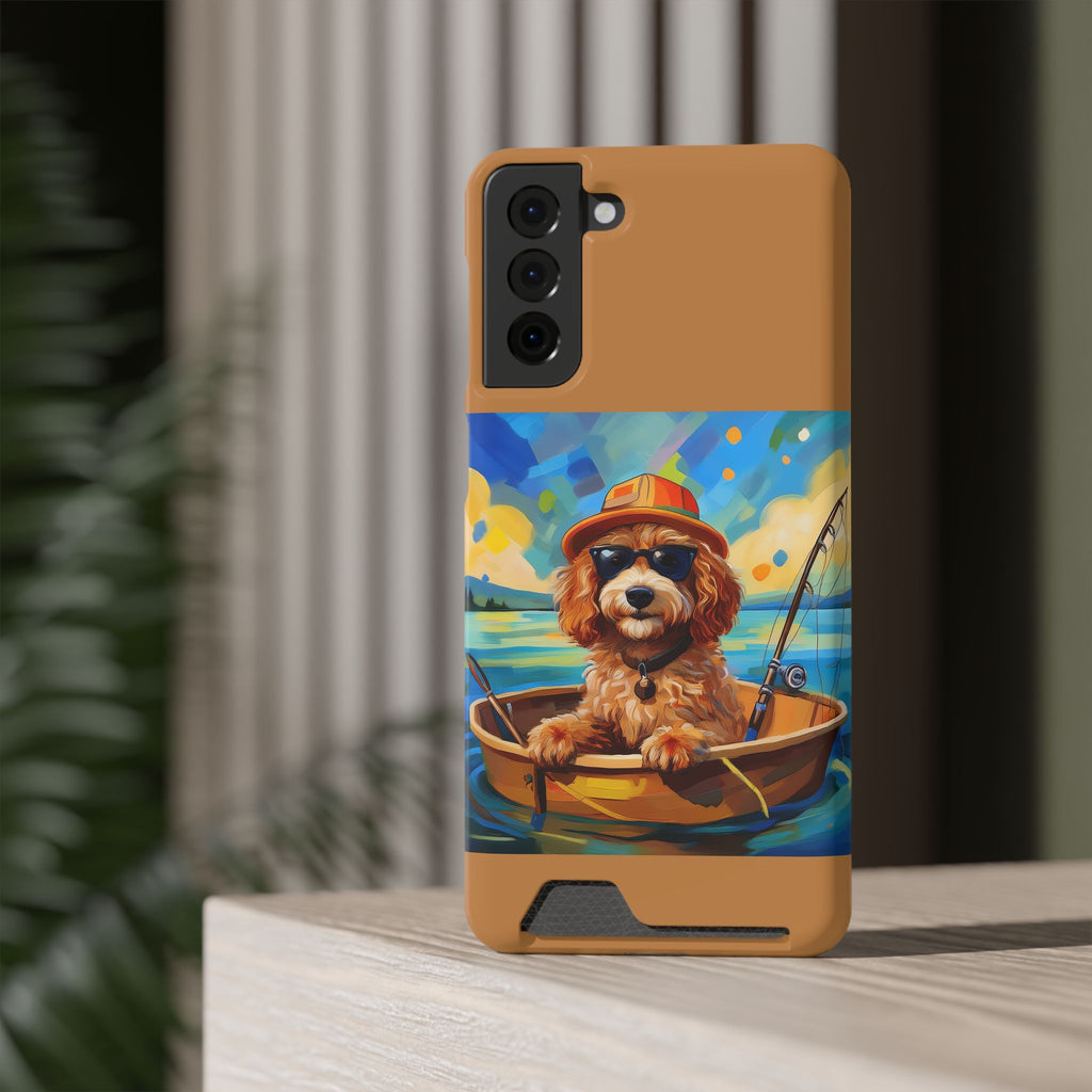 Doodle Fishing Phone Case with Card Holder