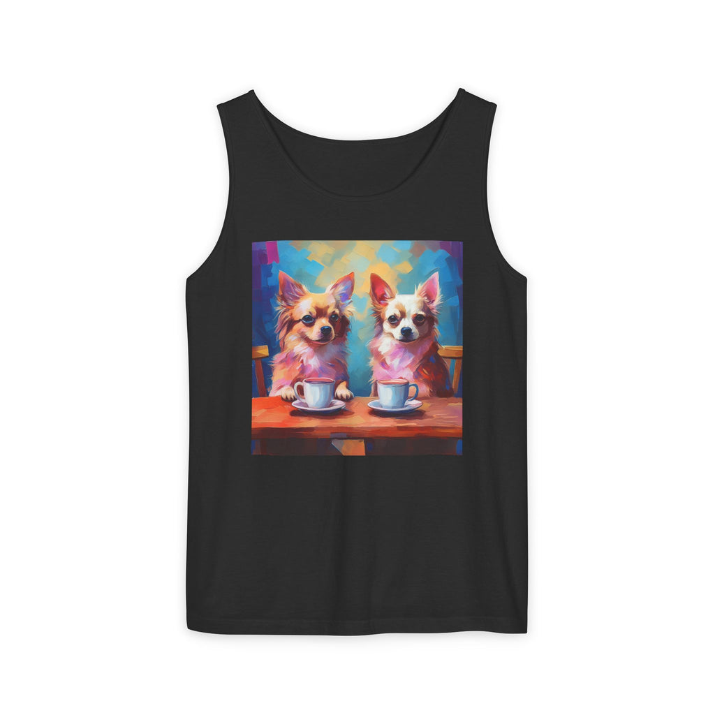 Cafe con Chihuahua Unisex Tank Top