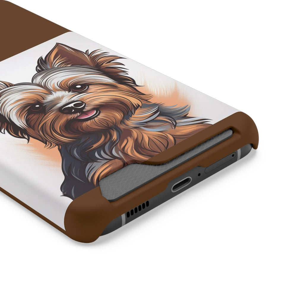 Yorkie Phone Case with Card Holder