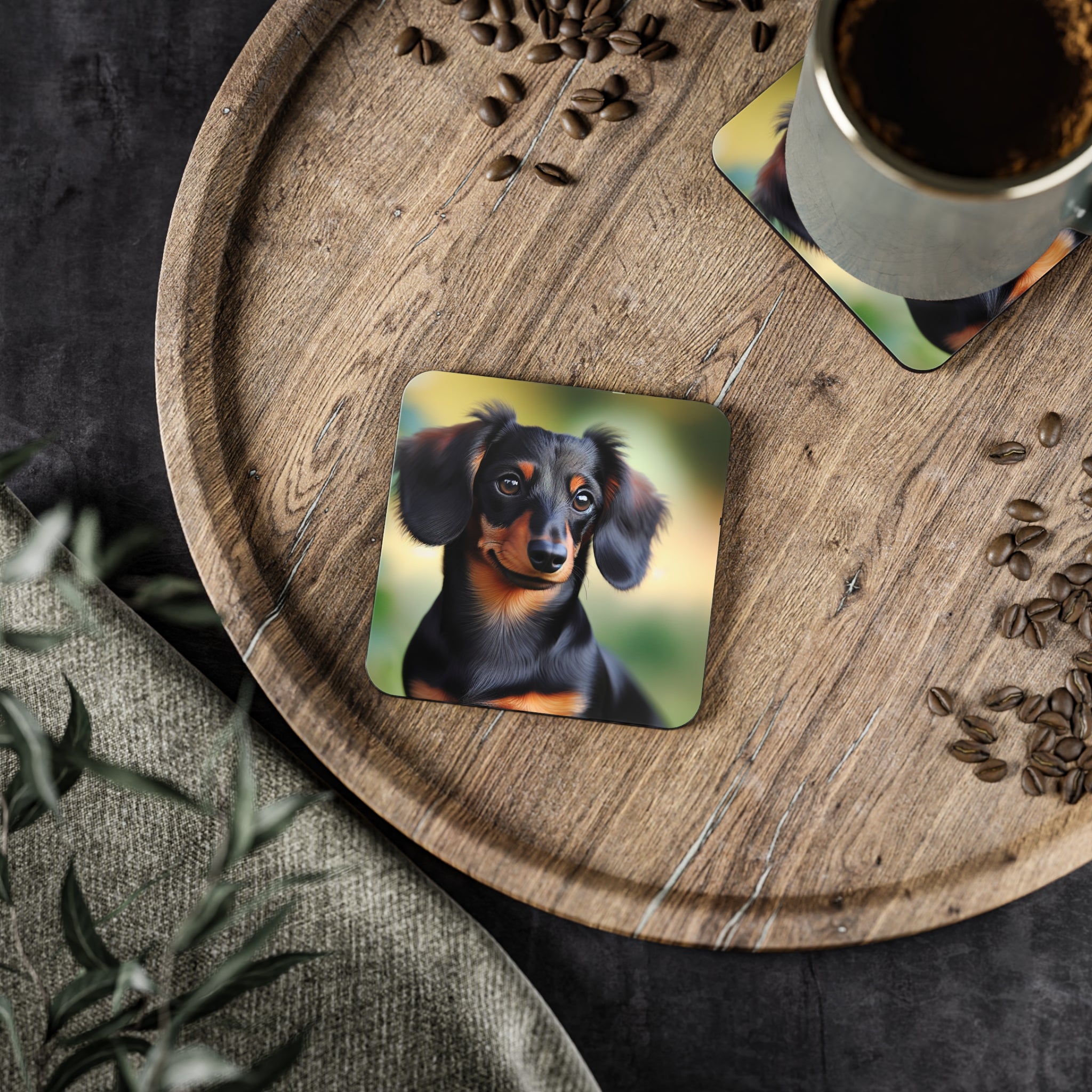 Black/Brown Dachshund Coonhound Coasters