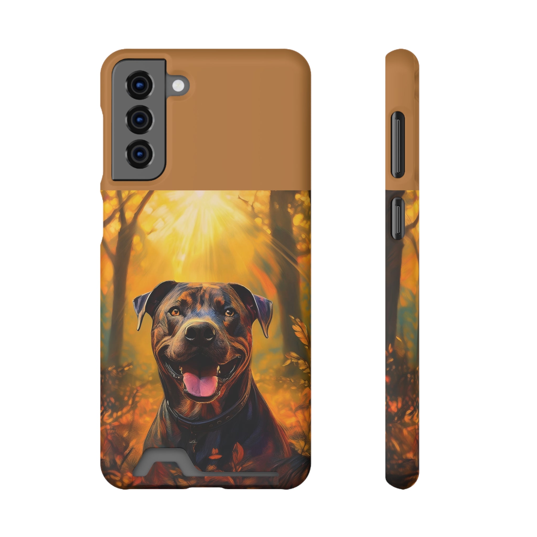 Pitbull Autumn Phone Case with Card Holder