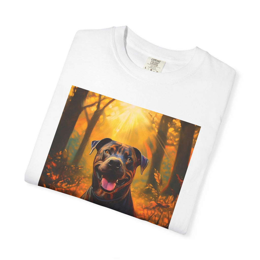 Pit Bull Brindle Autumn Unisex Garment-Dyed T-shirt