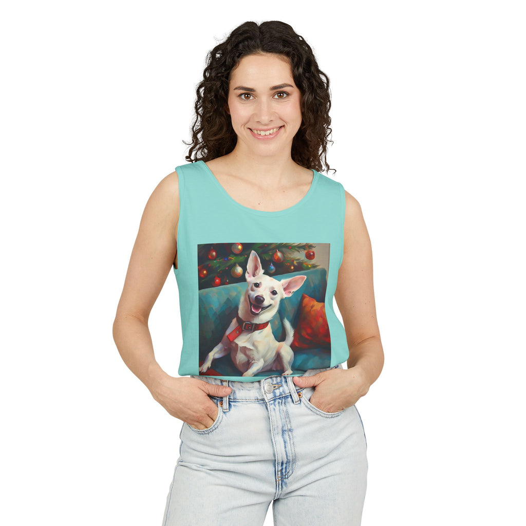 White Corgi Holiday II Unisex Tank Top