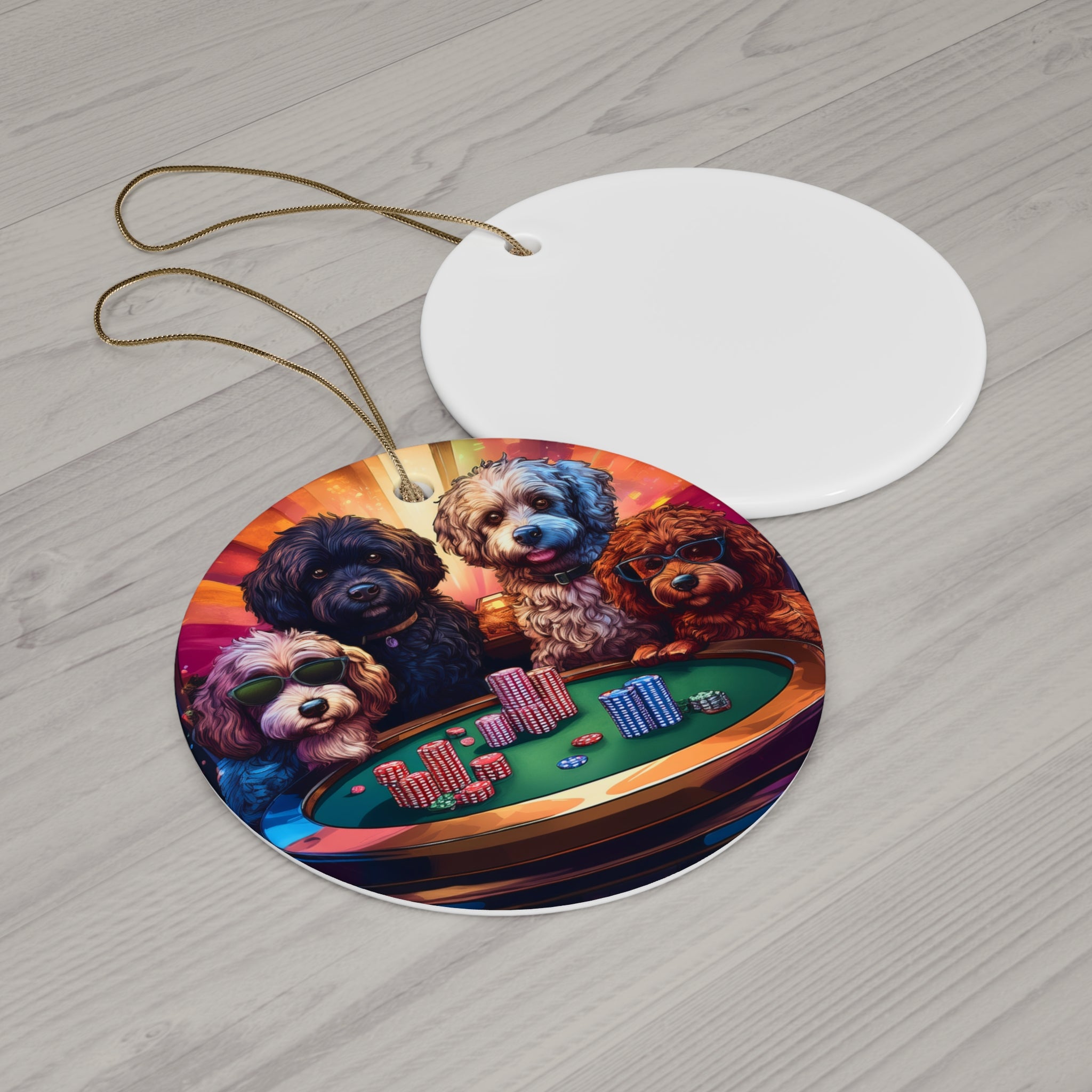 Doodle Poker Game Ceramic Ornament