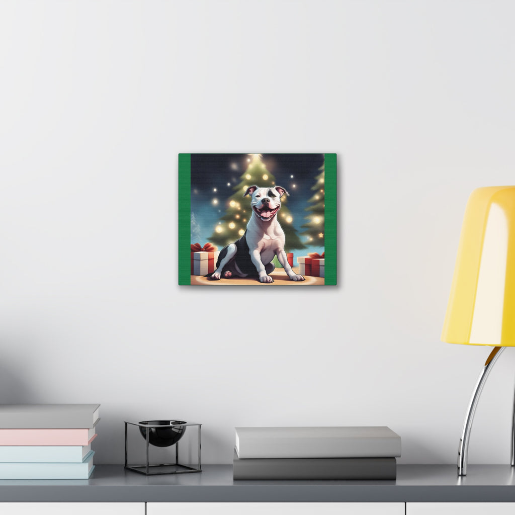 Pit Bull Holiday Canvas Stretched, 0.75"