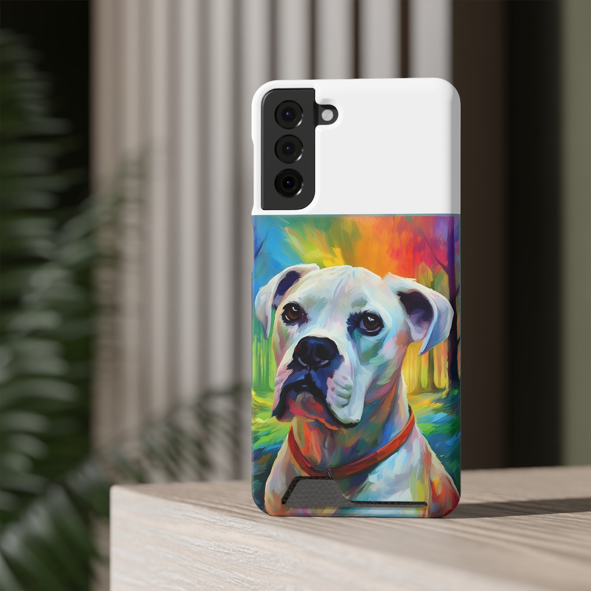 Boxer Rainbow Sky Phone Case with Card Holder