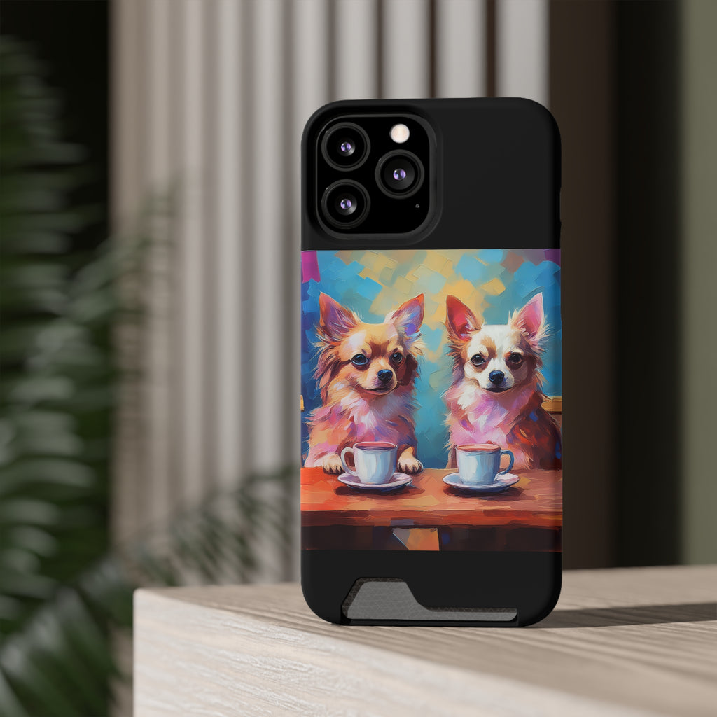 Cafe con Chihuahua Phone Case with Card Holder