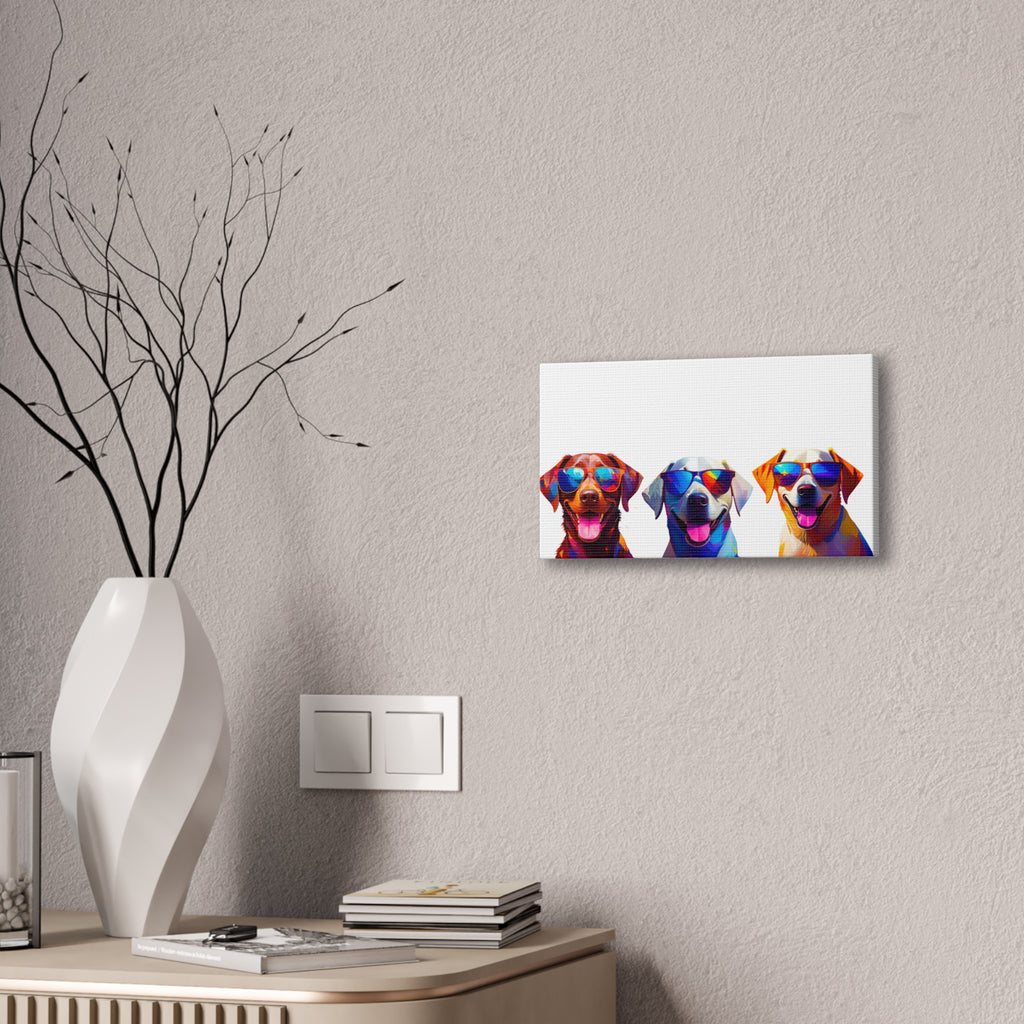 3 Labs Sunglasses Canvas Painting