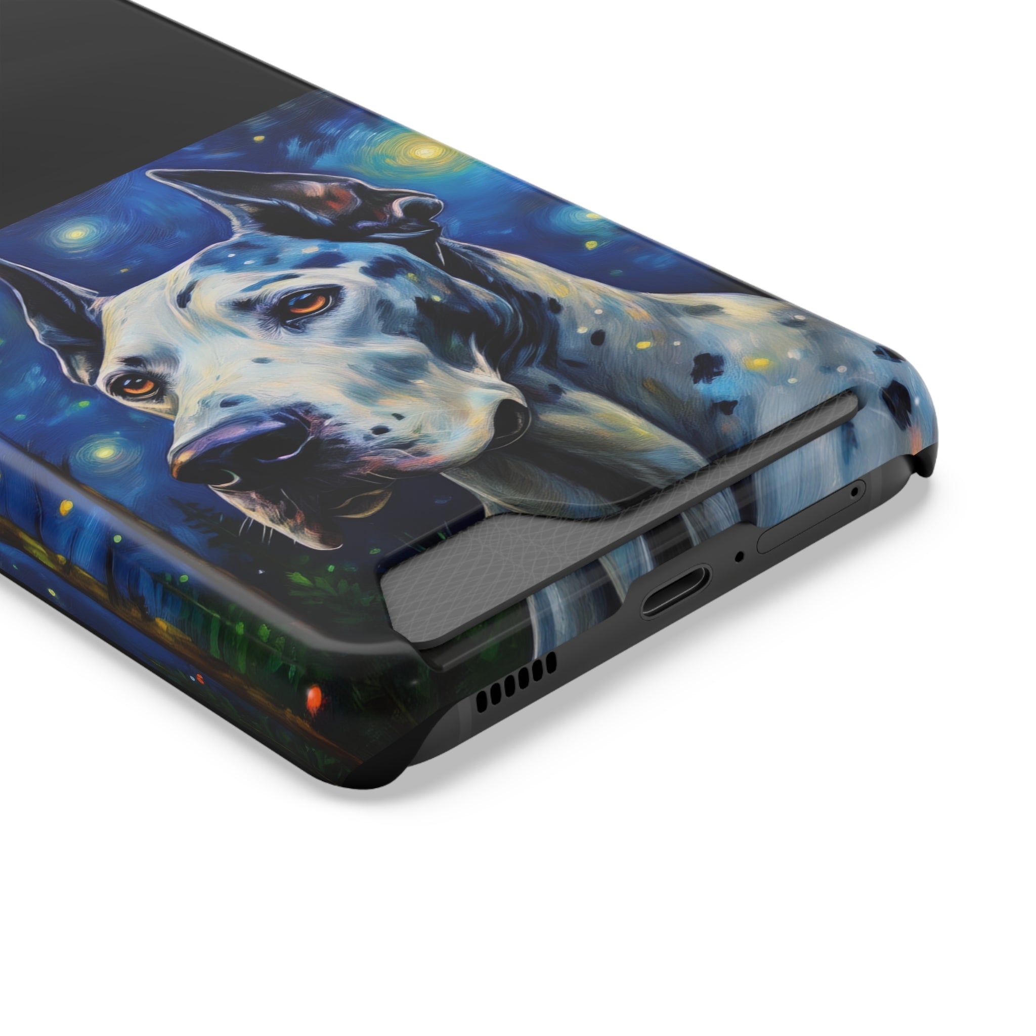 Great Dane Stary Night Phone Case with Card Holder