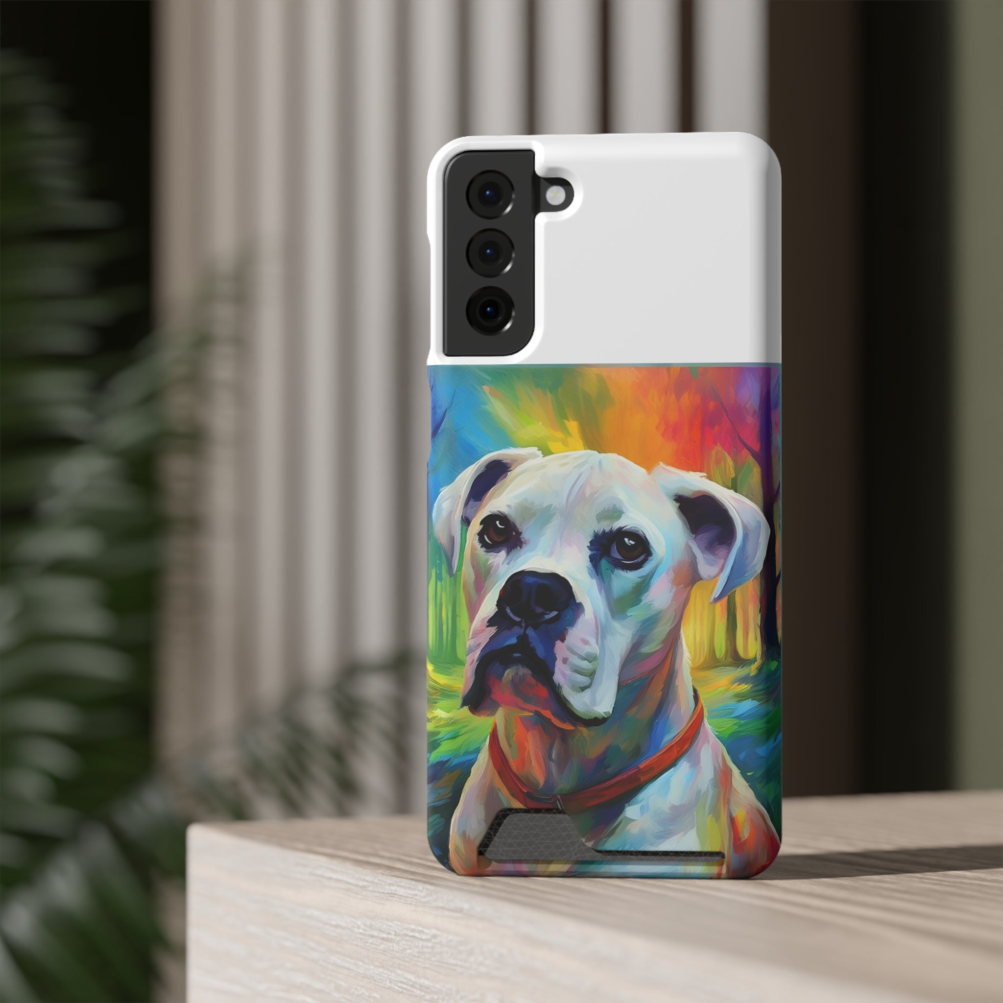 Boxer Rainbow Sky Phone Case with Card Holder