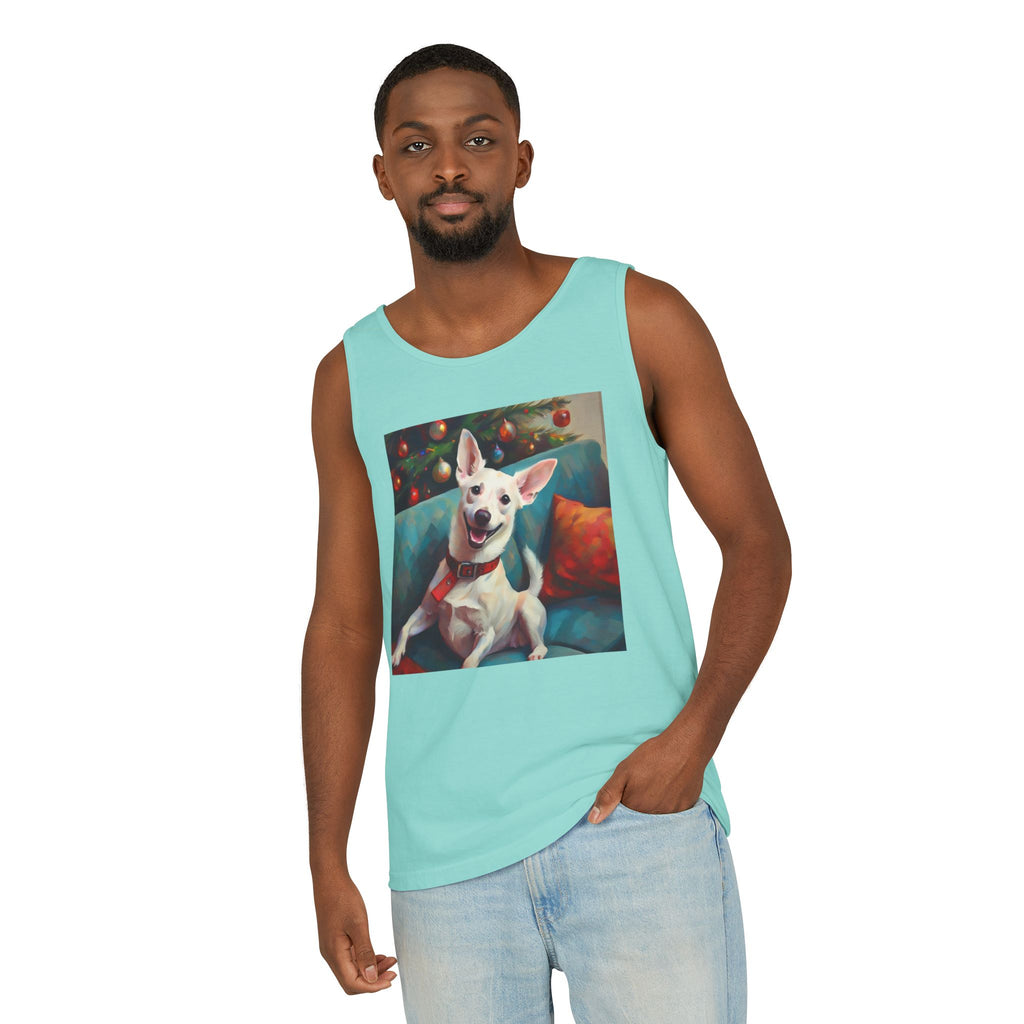 White Corgi Holiday II Unisex Tank Top