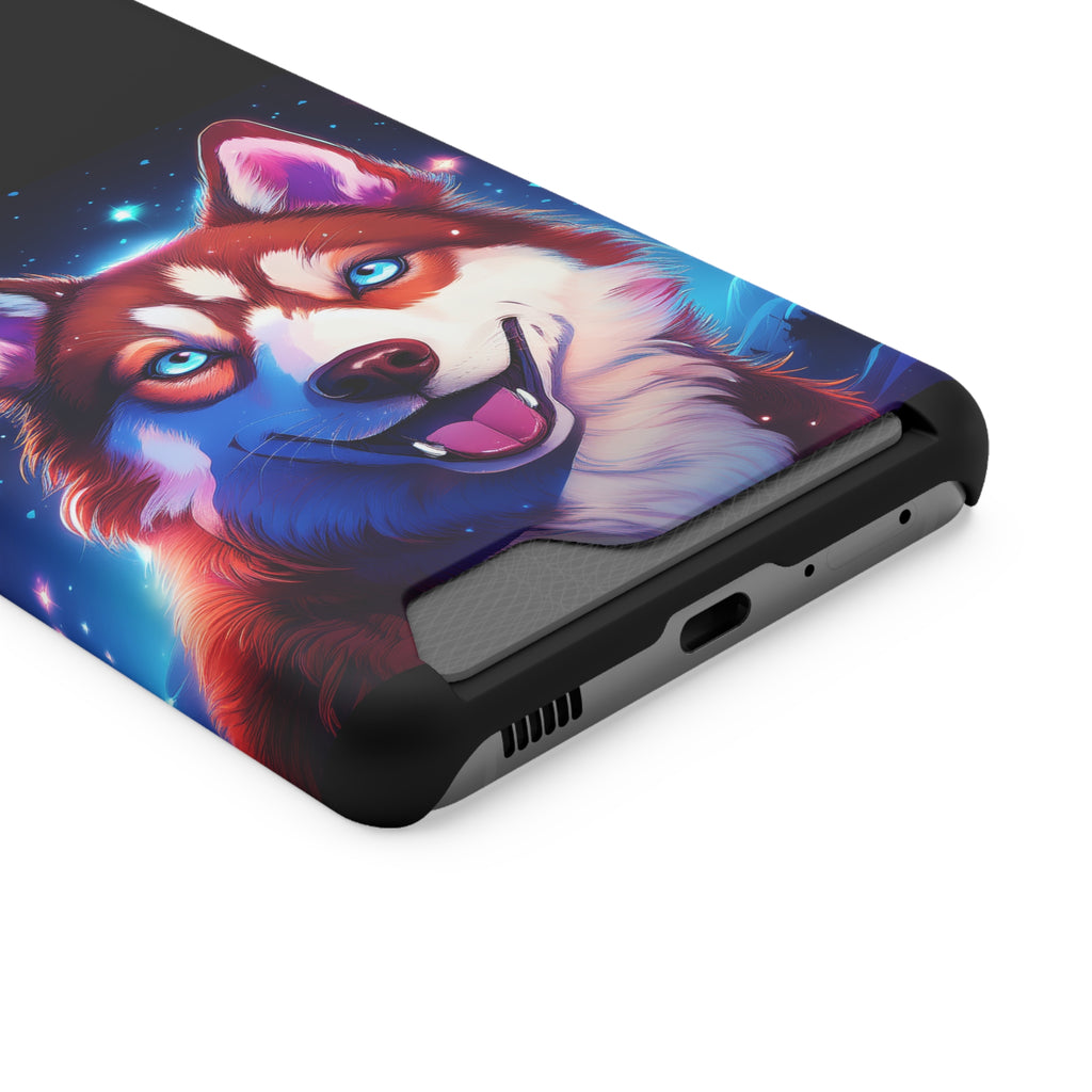 Eskimo Husky Stary Night Phone Case with Card Holder