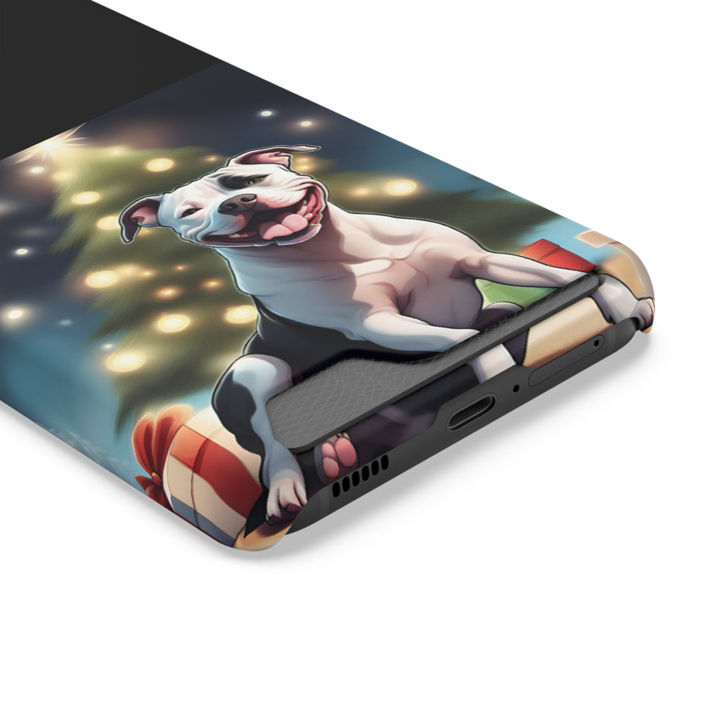 Pitbull Holiday Phone Case with Card Holder