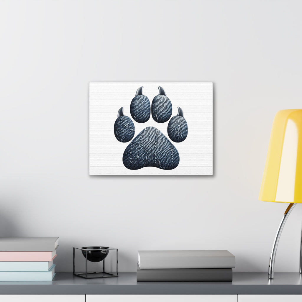 Denim Paw Canvas Stretched, 0.75"
