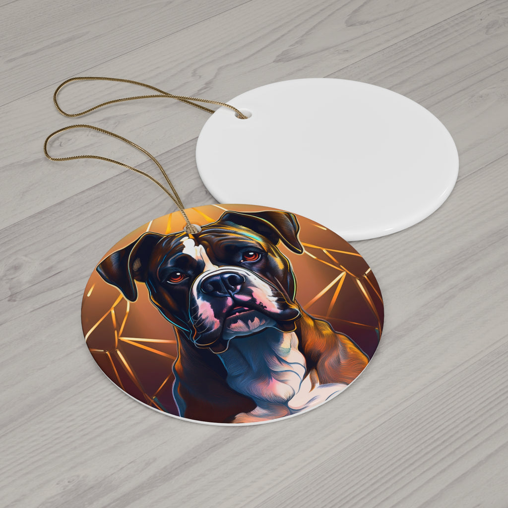 Brindle Gold Boxer Ceramic Ornament